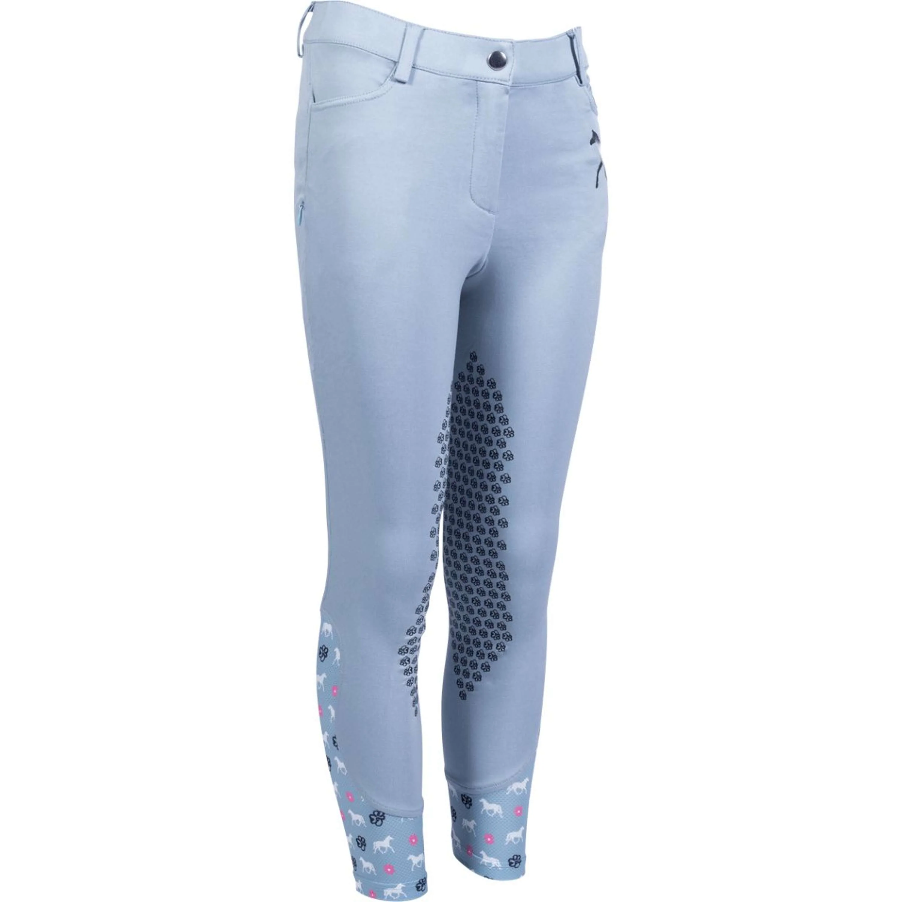HKM Reithose Bria Half Grip Rauchblau - Image 2