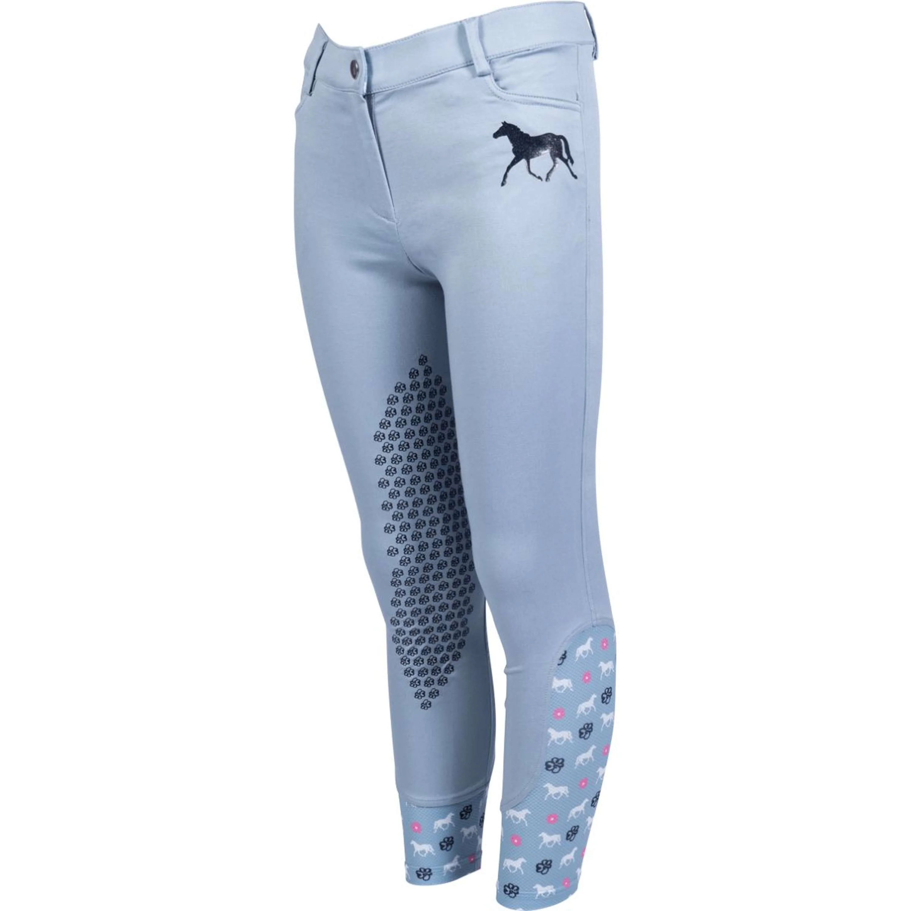 HKM Reithose Bria Half Grip Rauchblau - Image 4