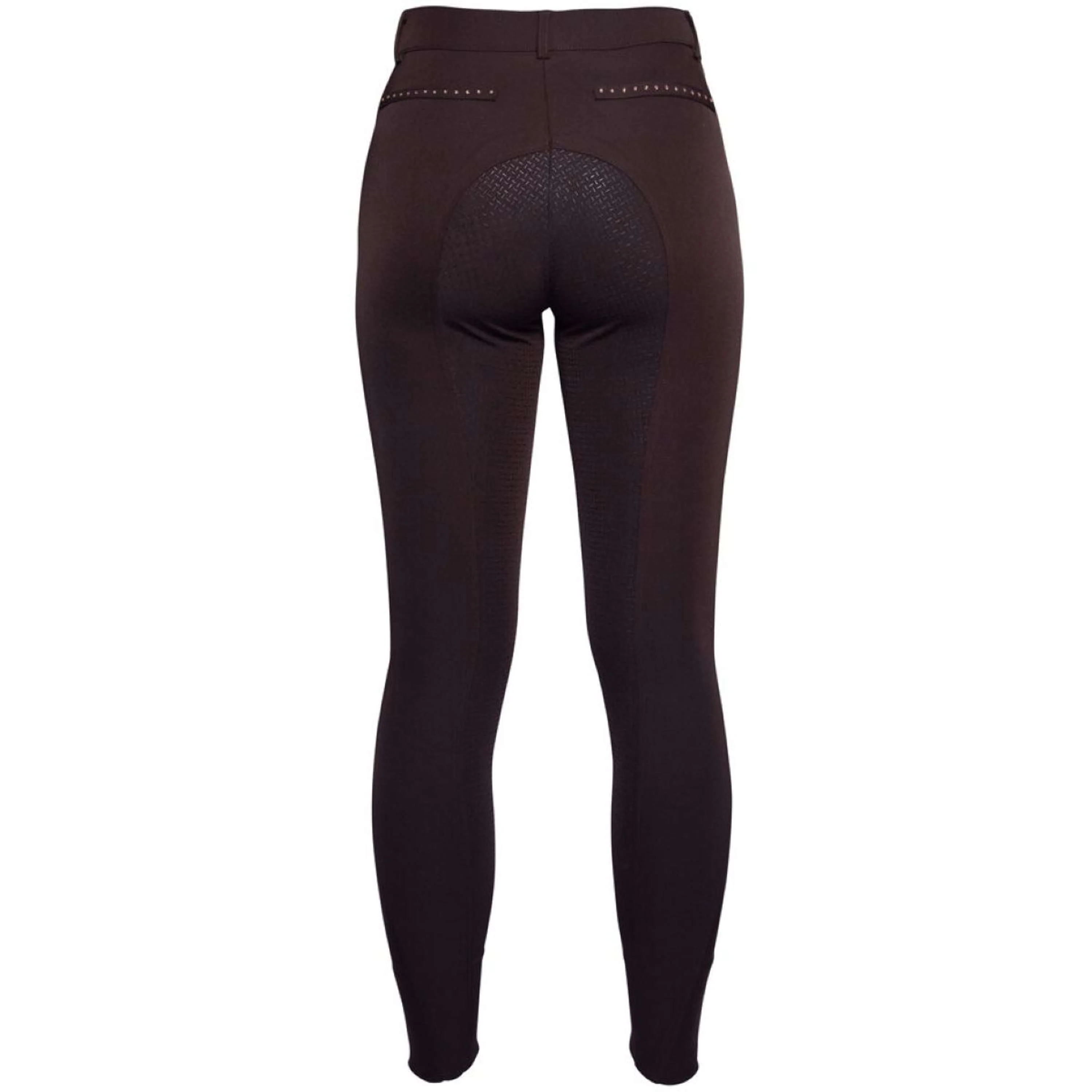 HKM Reithose Rosegold Glamour Full Grip Braun/Rosegold - Image 3