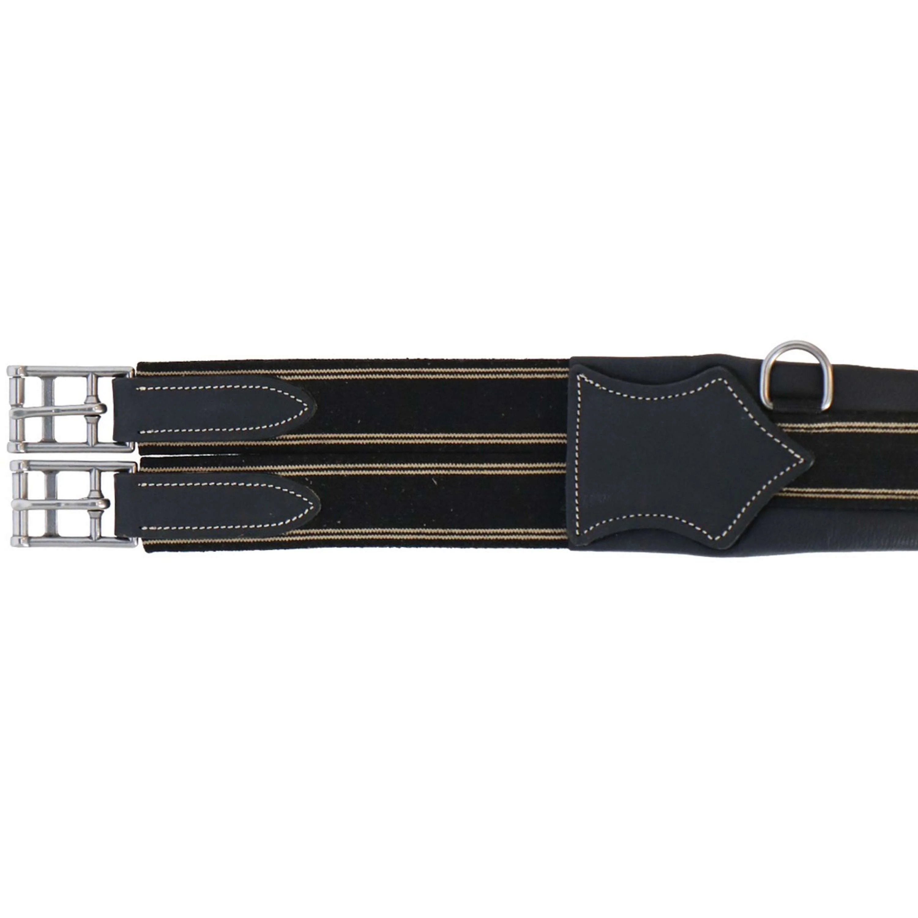 HORKA Sattelgurt Leder Schwarz/Silber - Image 3