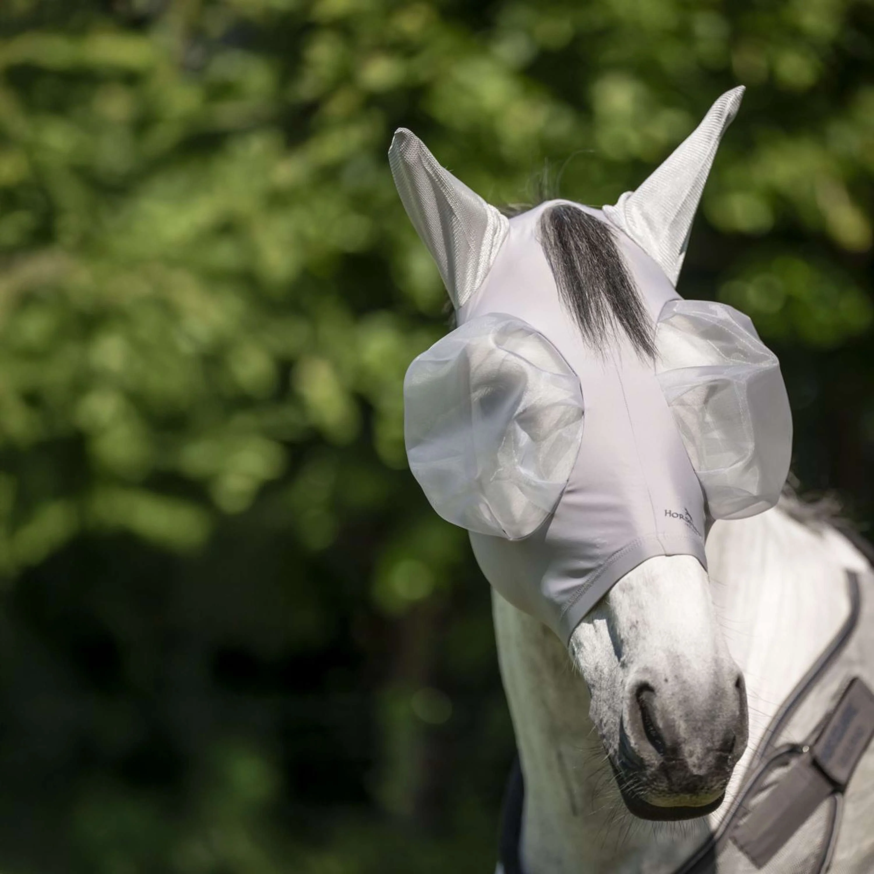 Horseware Fly Mask Defense Silver/Silver - Image 3