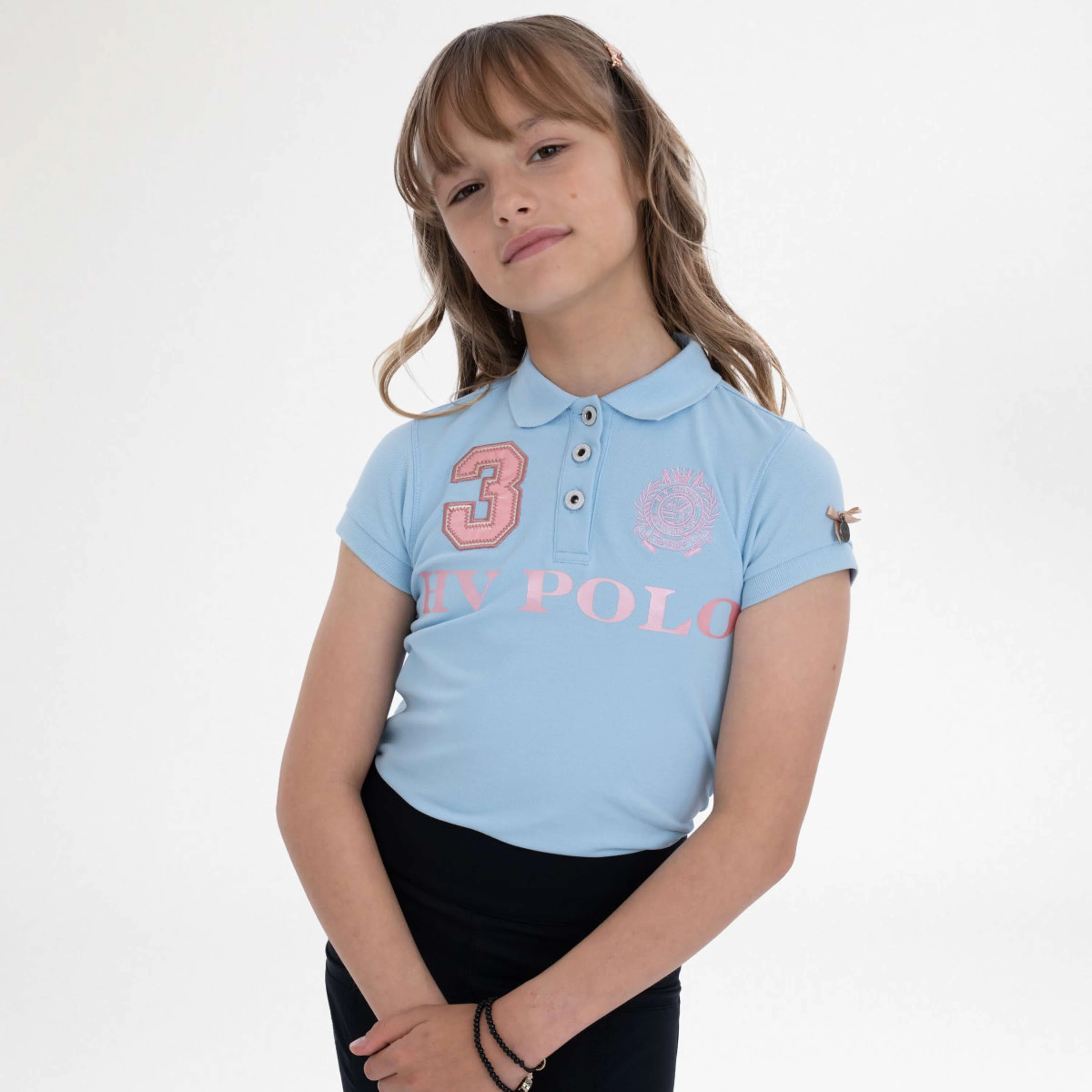 HV Polo Polo Shirt Favouritas EQ Kids Powder Blue - Image 2