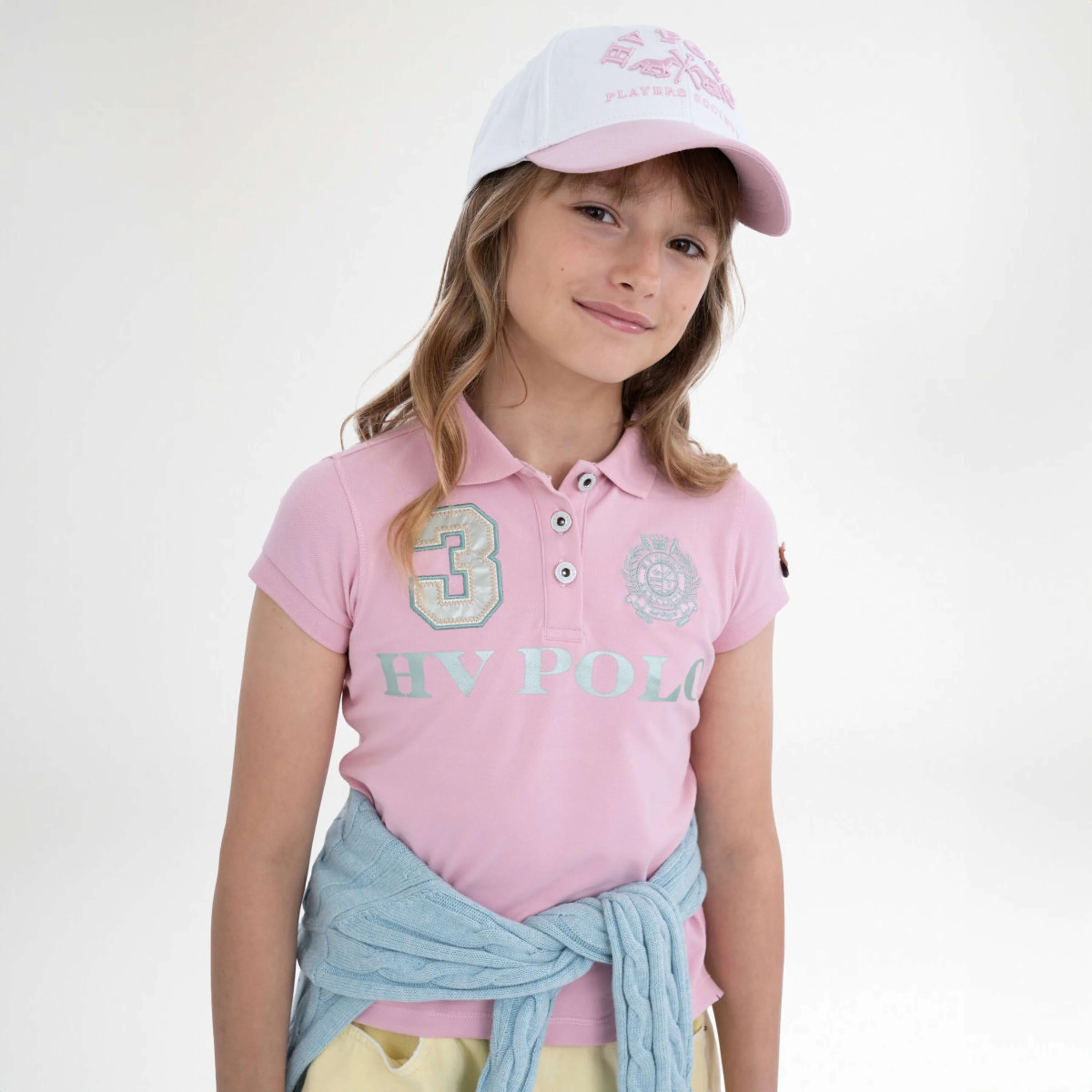 HV Polo Polo Shirt Favouritas EQ Kids Pretty Pink - Image 2