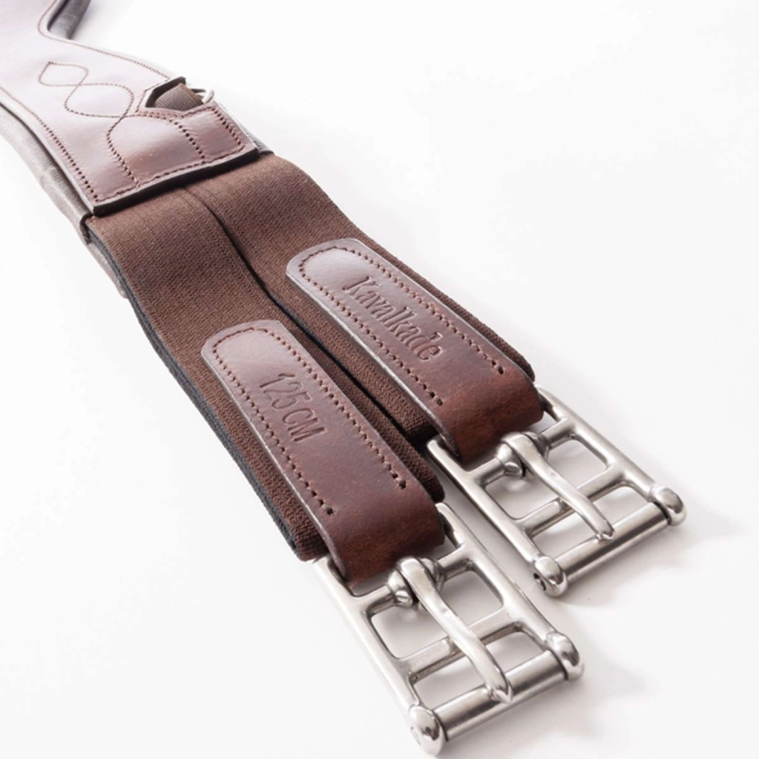 Kavalkade Dressurgurt Atlas Oiled Leather mit Gummizug Braun - Image 2