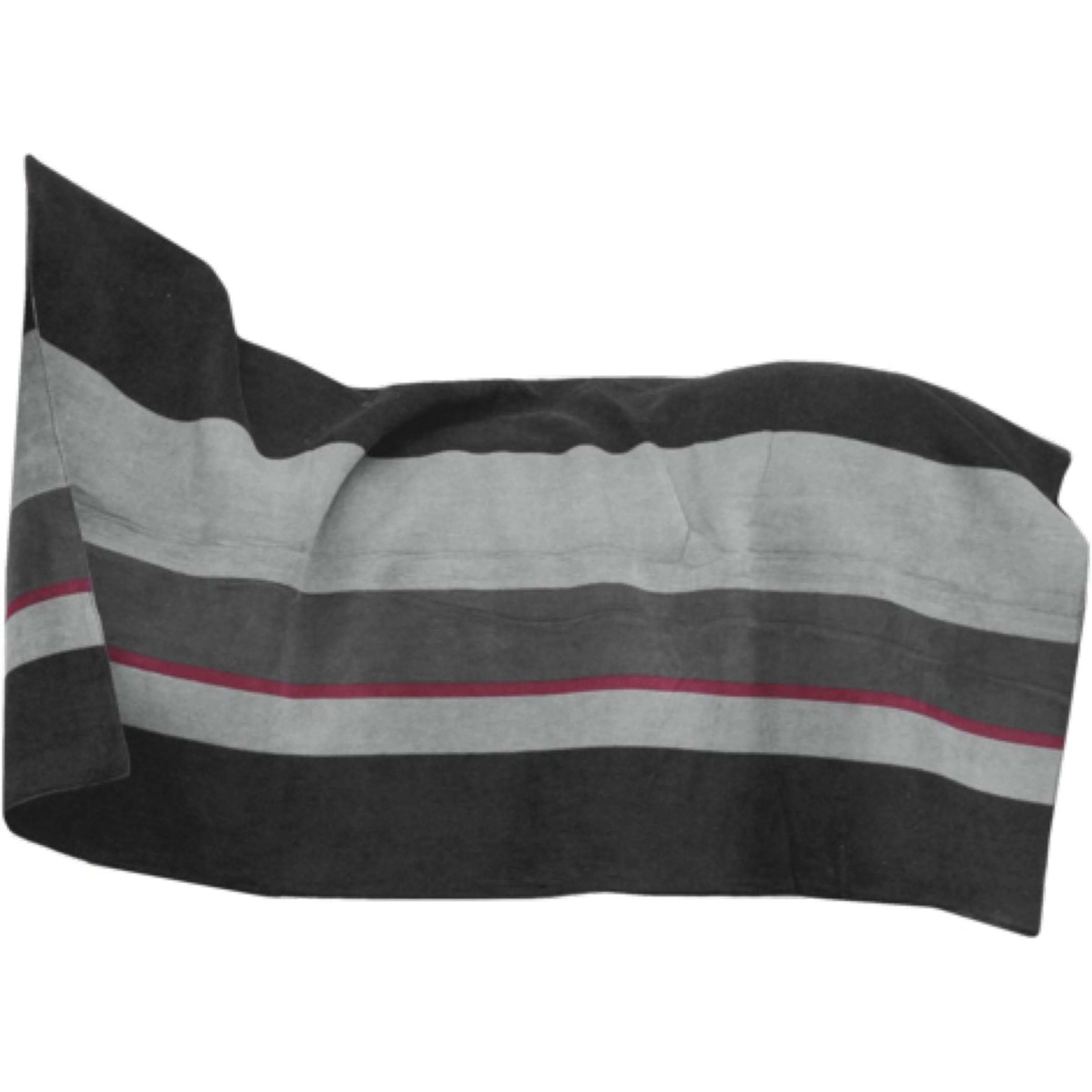 Kentucky Fleecedecke Heavy Square Stripes Schwarz/Grau - Image 4