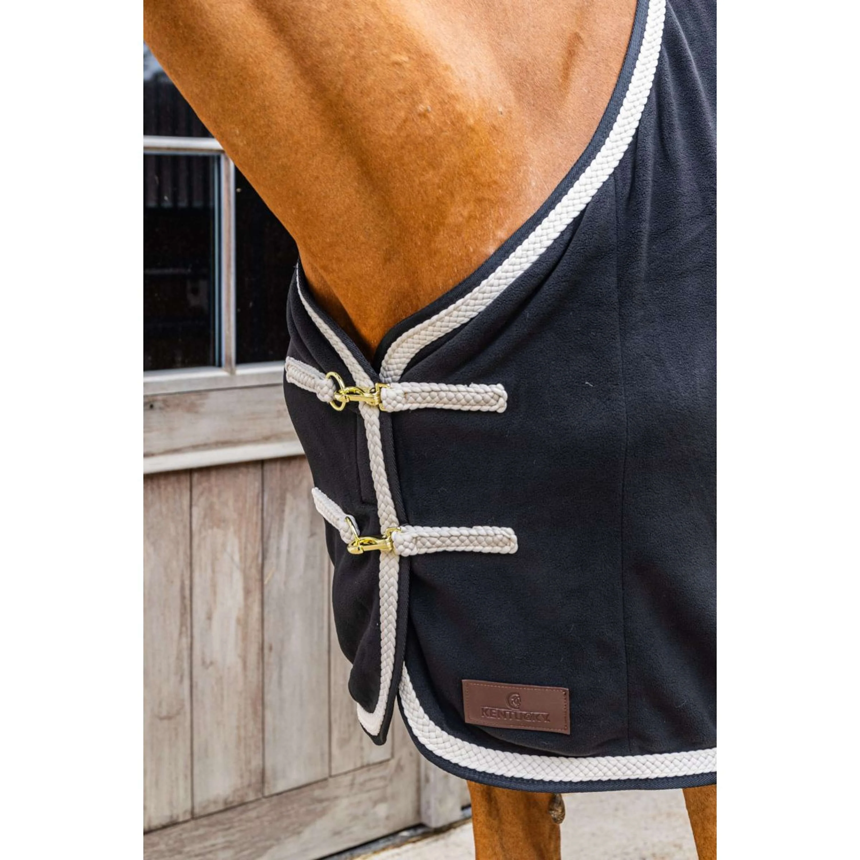 Kentucky Fleecedecke Plaited Schwarz - Image 5