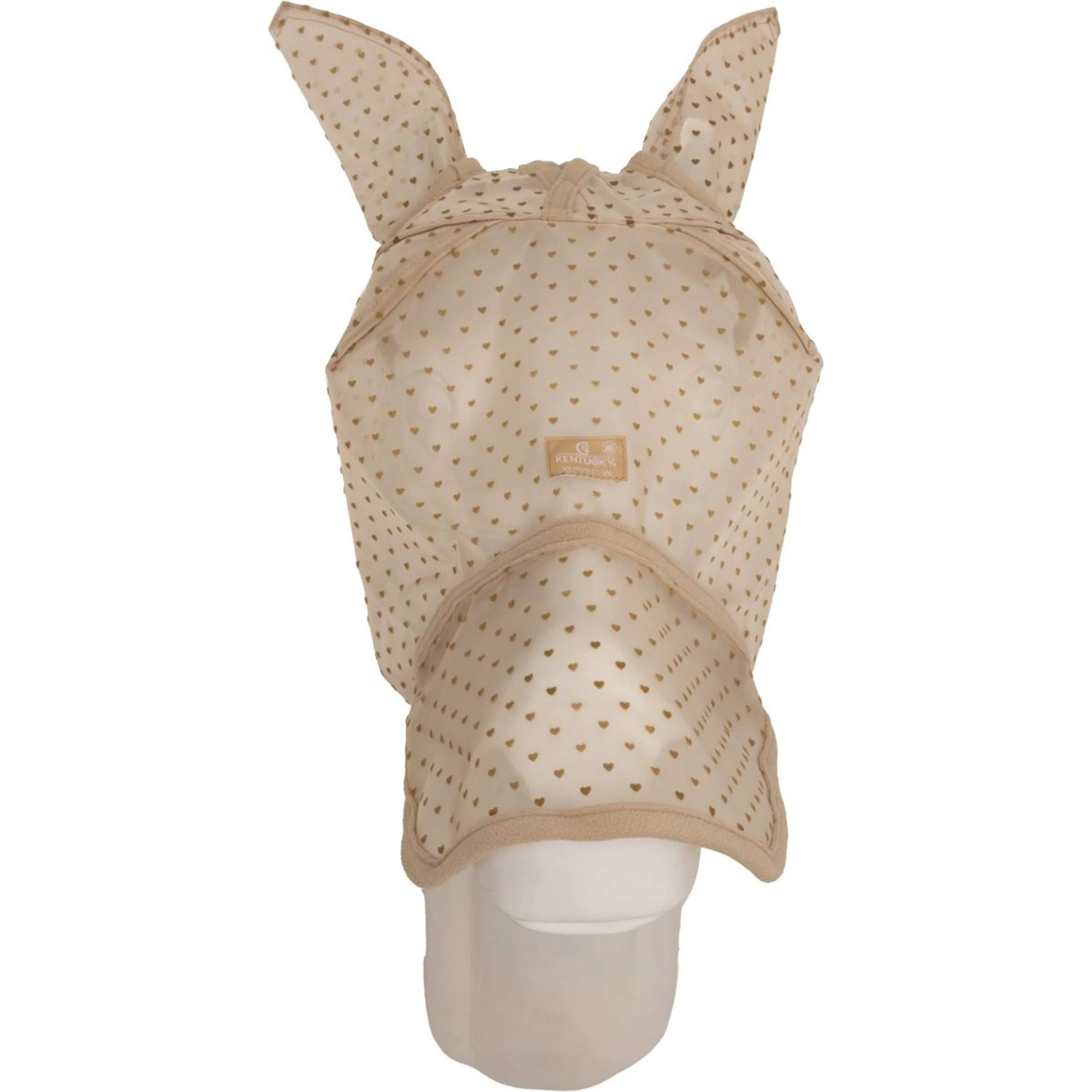 Kentucky Fliegenmaske Heart mit Ohren und Nase Beige - Image 10