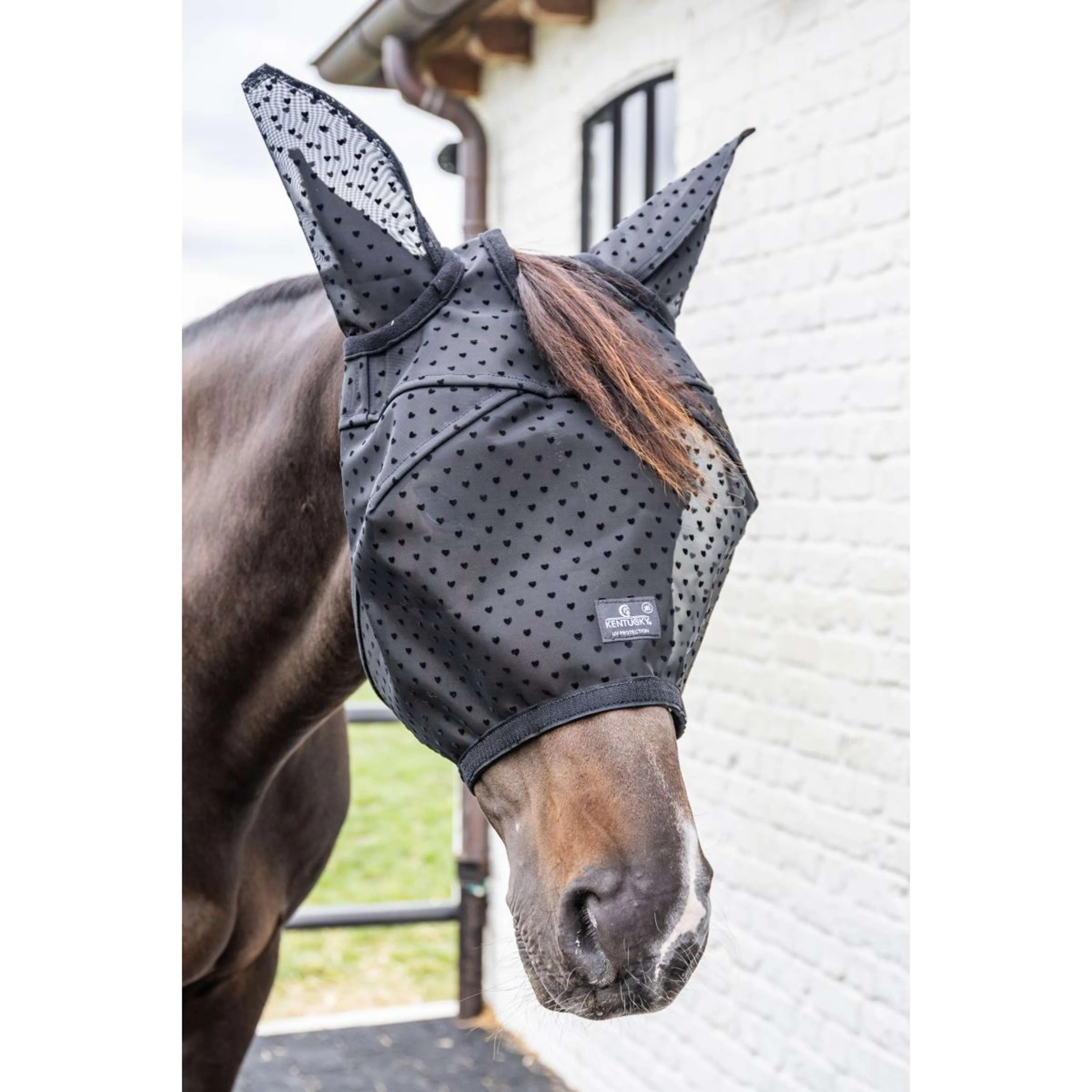 Kentucky Fliegenmaske Heart mit Ohren und Nase Schwarz - Image 2