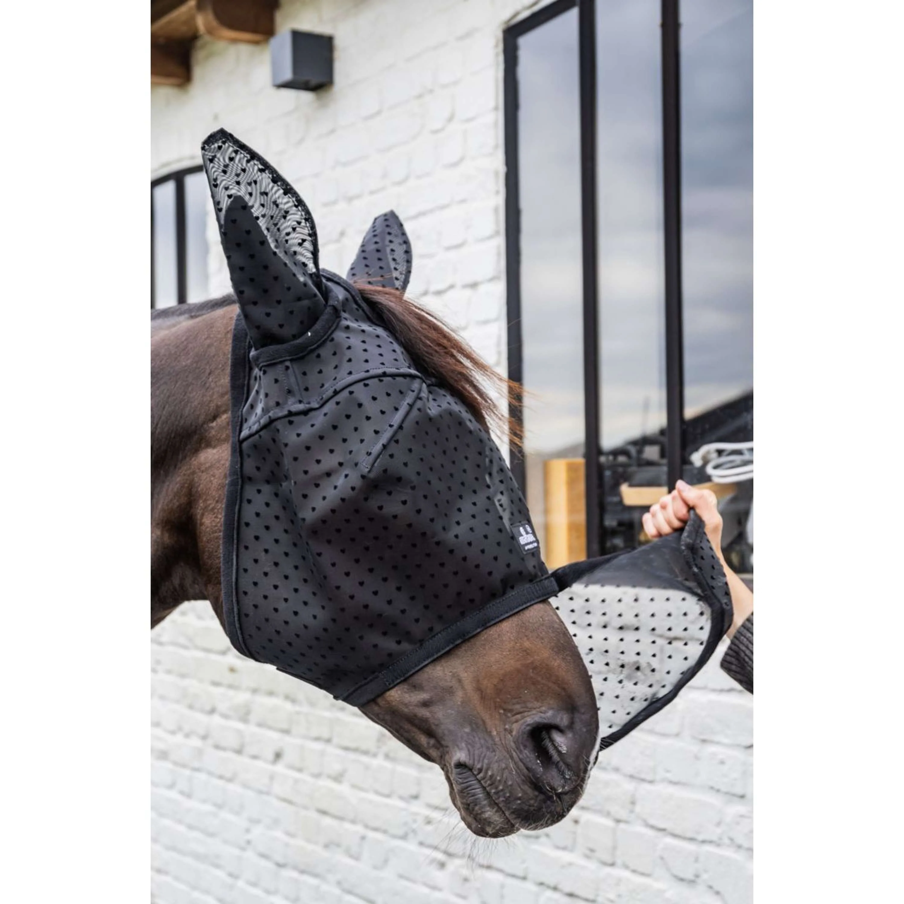 Kentucky Fliegenmaske Heart mit Ohren und Nase Schwarz - Image 4