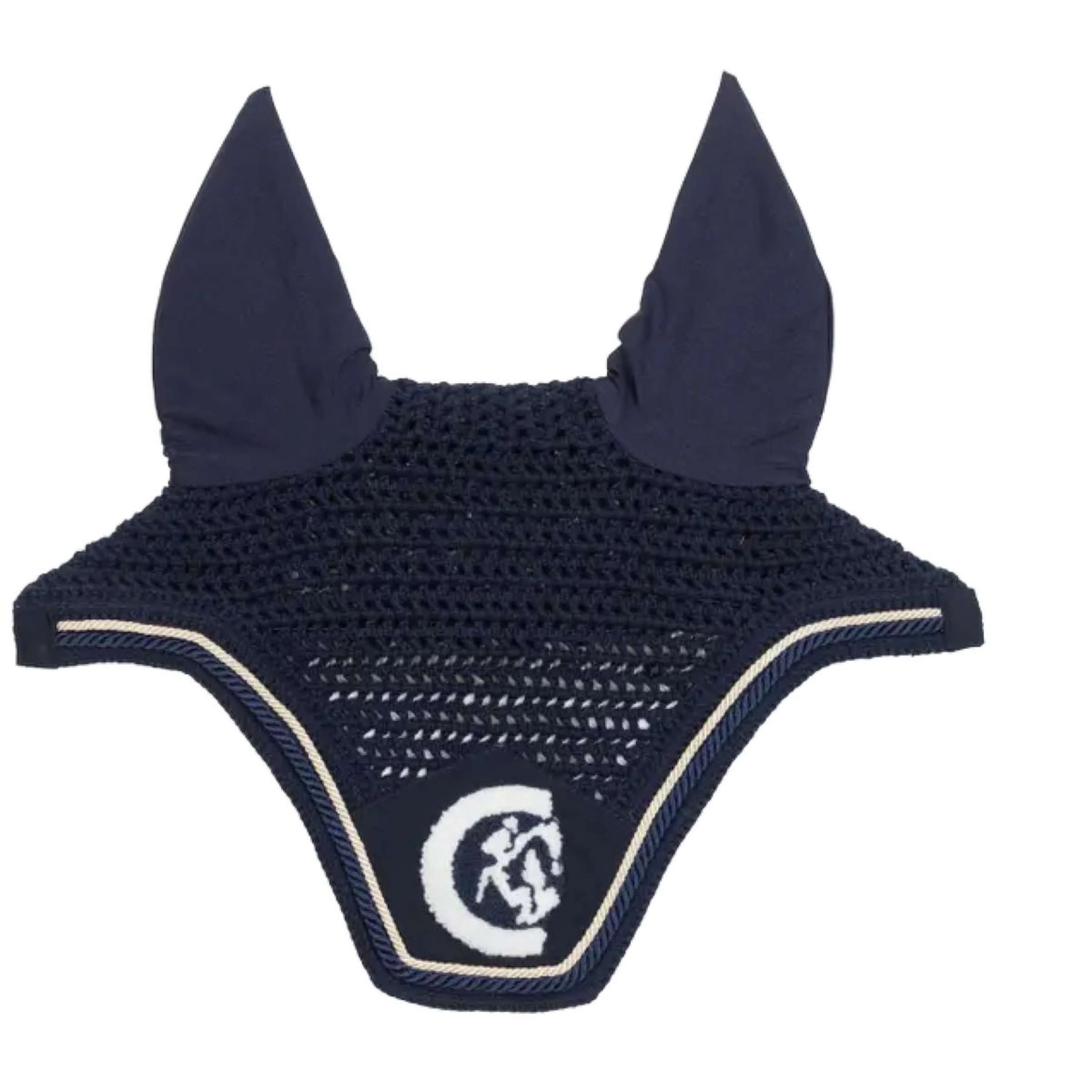 Kentucky Horsewear Fliegenhaube Wellington 3D Logo Navy - Image 2