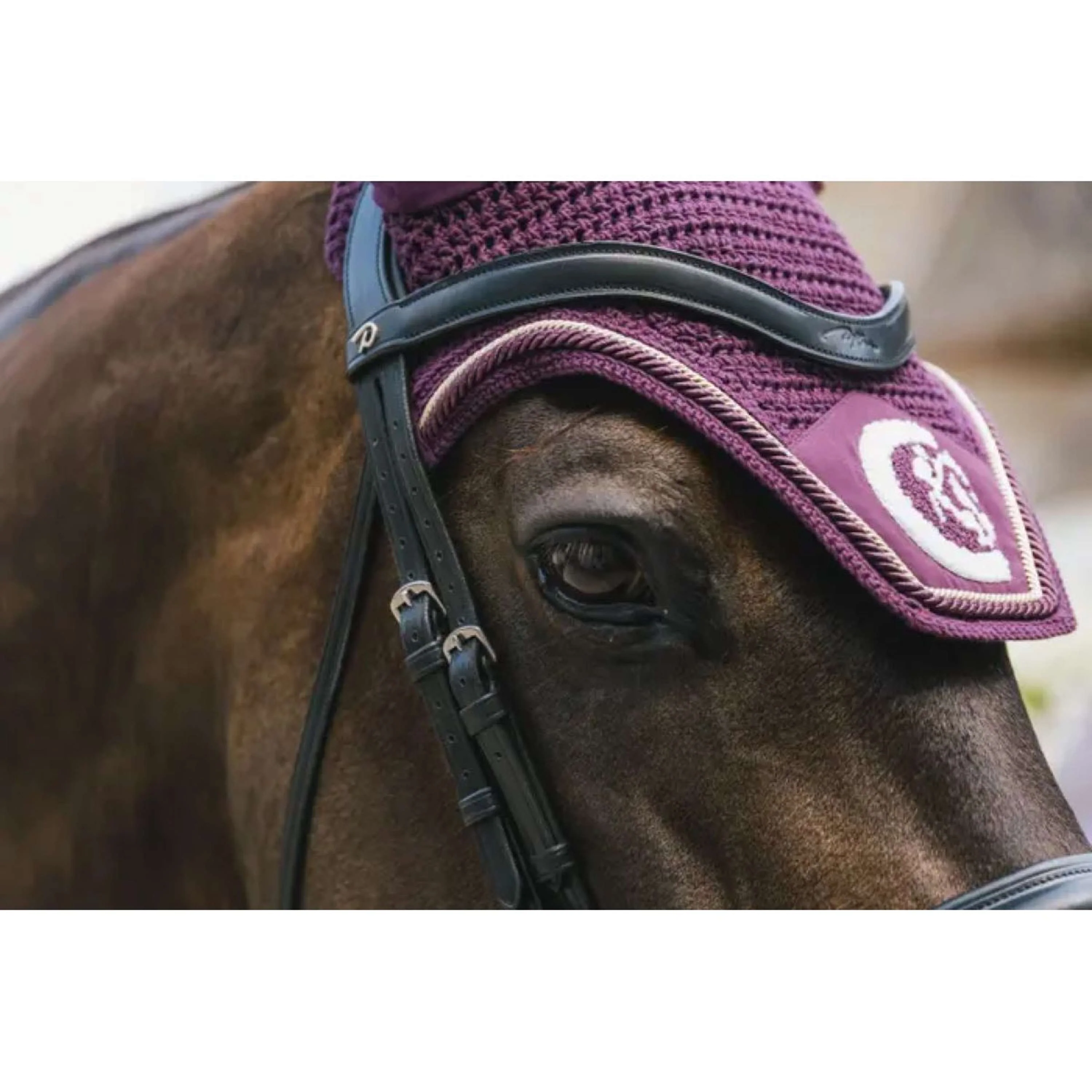 Kentucky Horsewear Fliegenhaube Wellington 3D Logo Violett - Image 3
