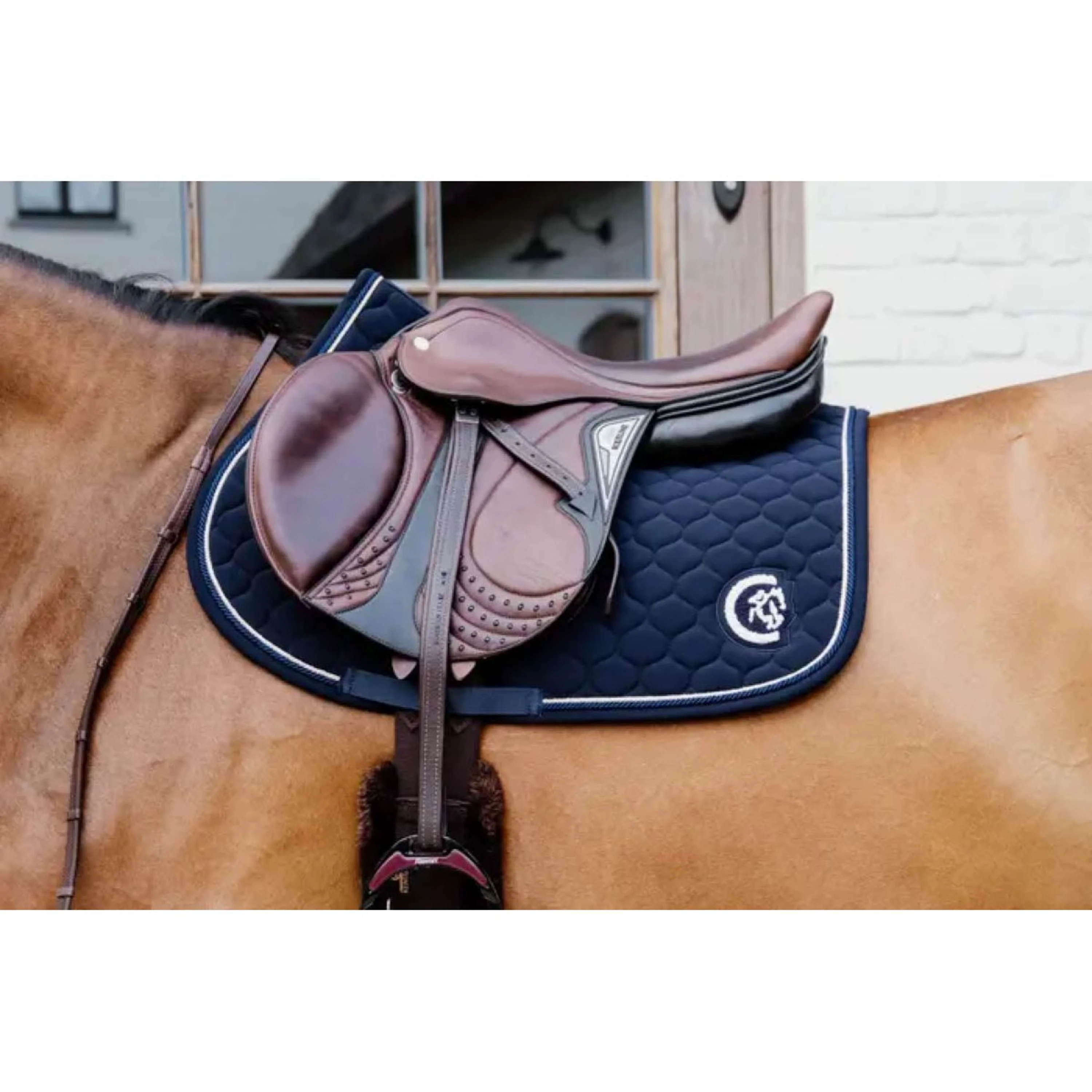 Kentucky Horsewear Schabracke Onion Quilt 3D Logo Springen Navy - Image 2