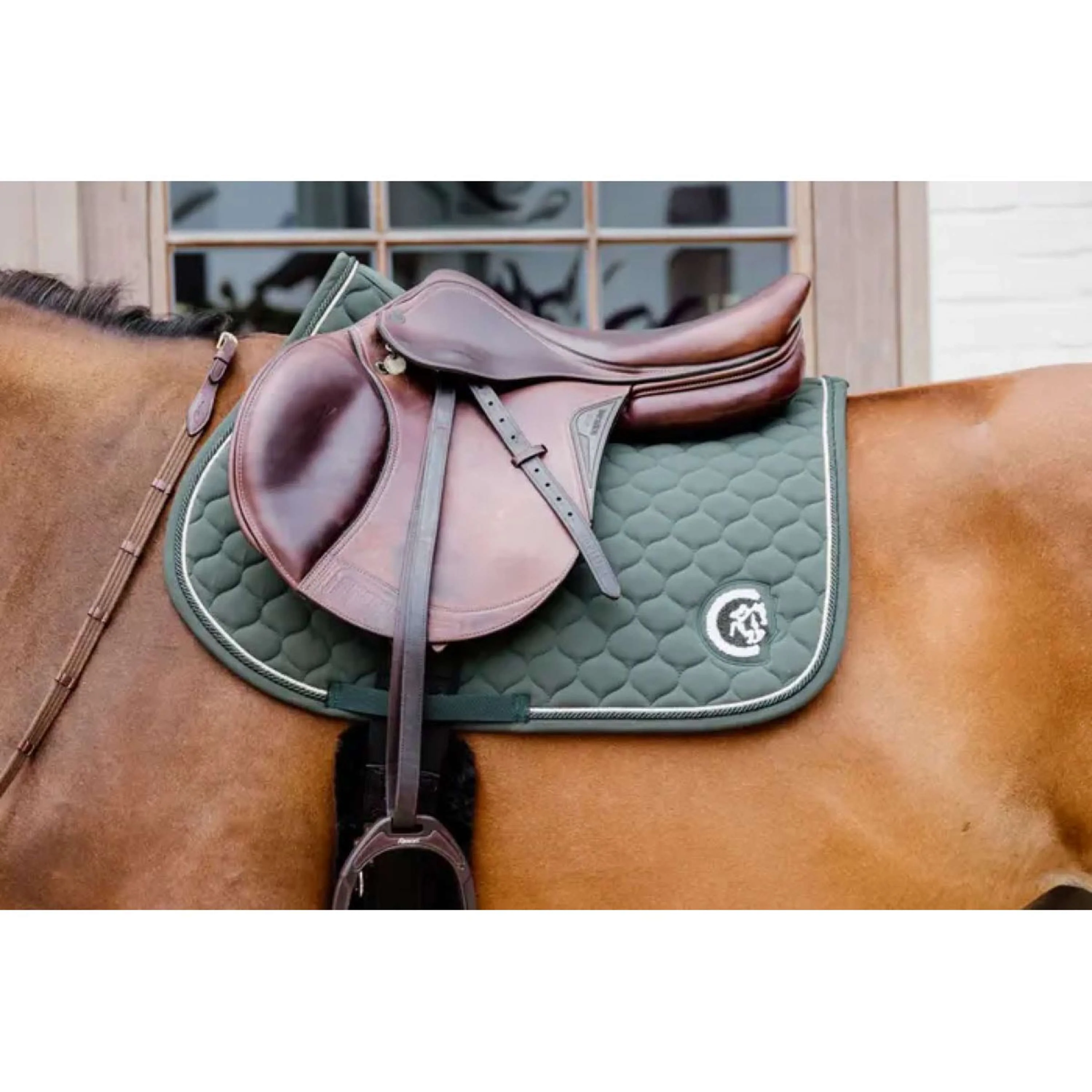 Kentucky Horsewear Schabracke Onion Quilt 3D Logo Springen Pine Green - Image 2