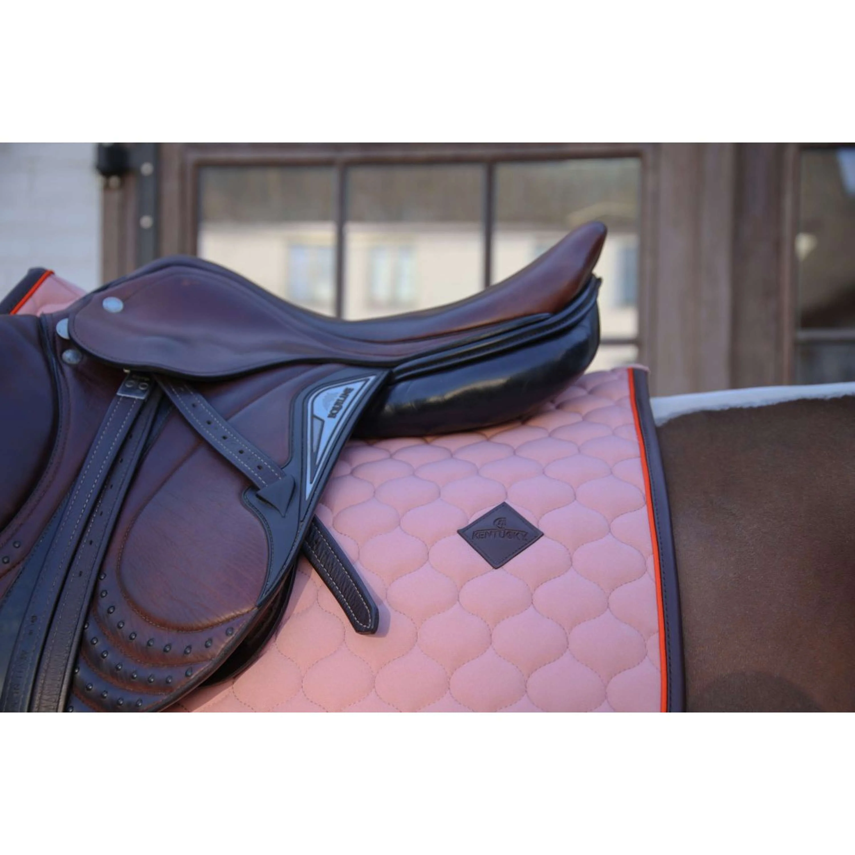 Kentucky Horsewear Schabracke Onion Quilt Leather Neon Springen Altrosa - Image 3