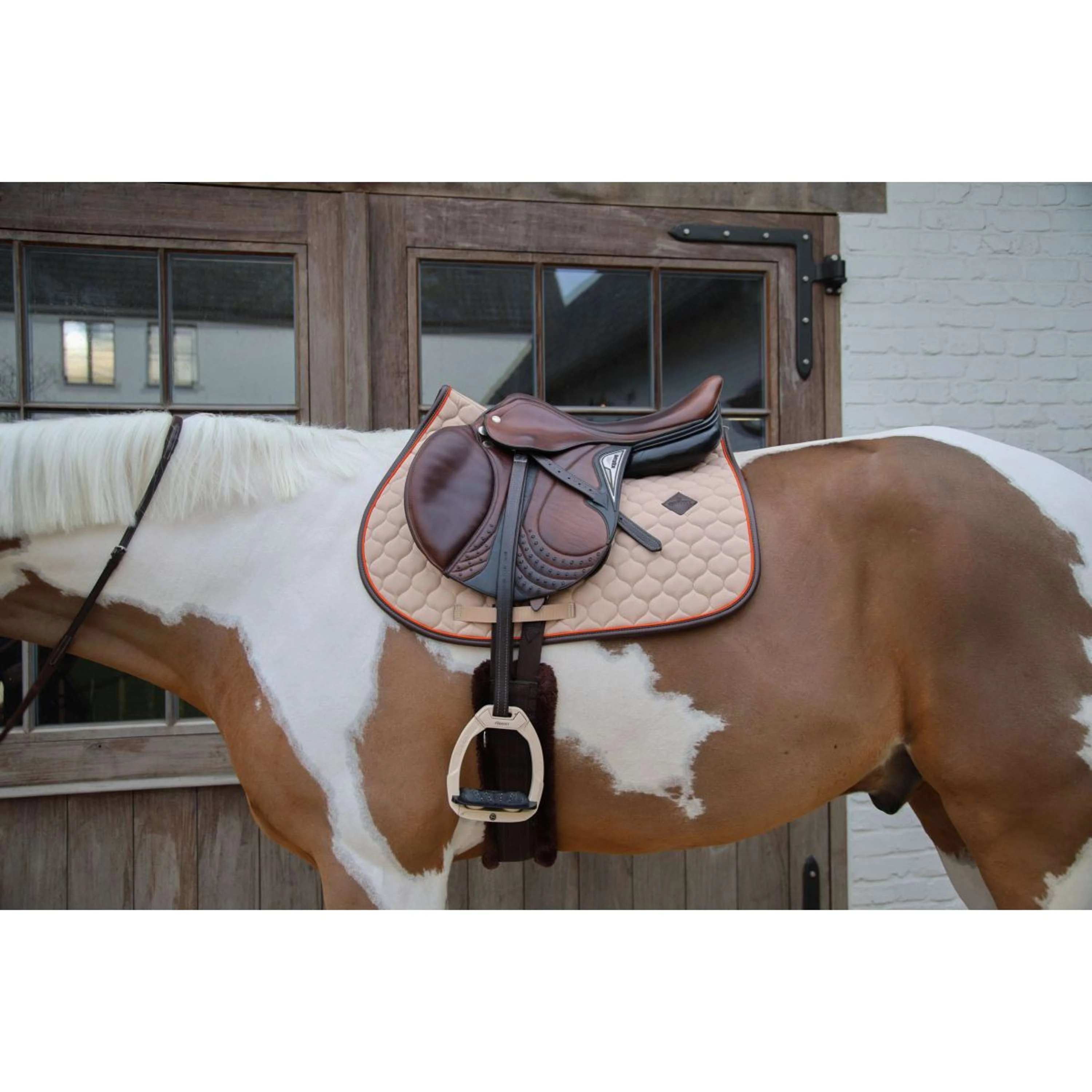 Kentucky Horsewear Schabracke Onion Quilt Leather Neon Springen Beige - Image 5