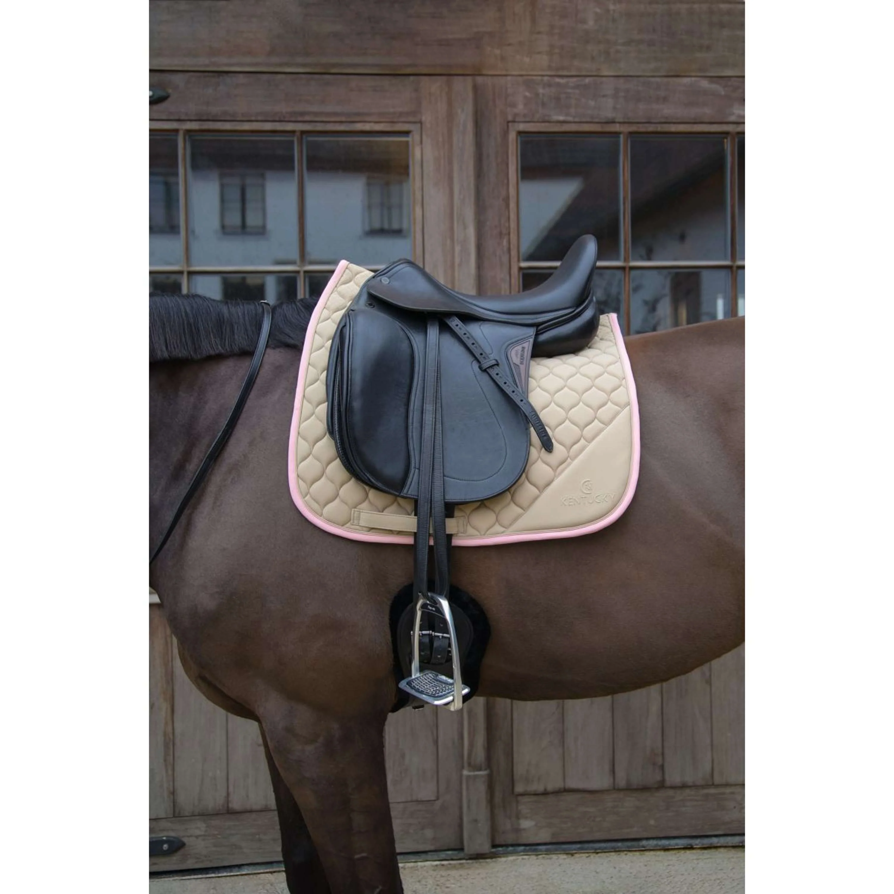Kentucky Horsewear Schabracke Softshell Onion Quilt Dressur Beige/Altrosa - Image 2