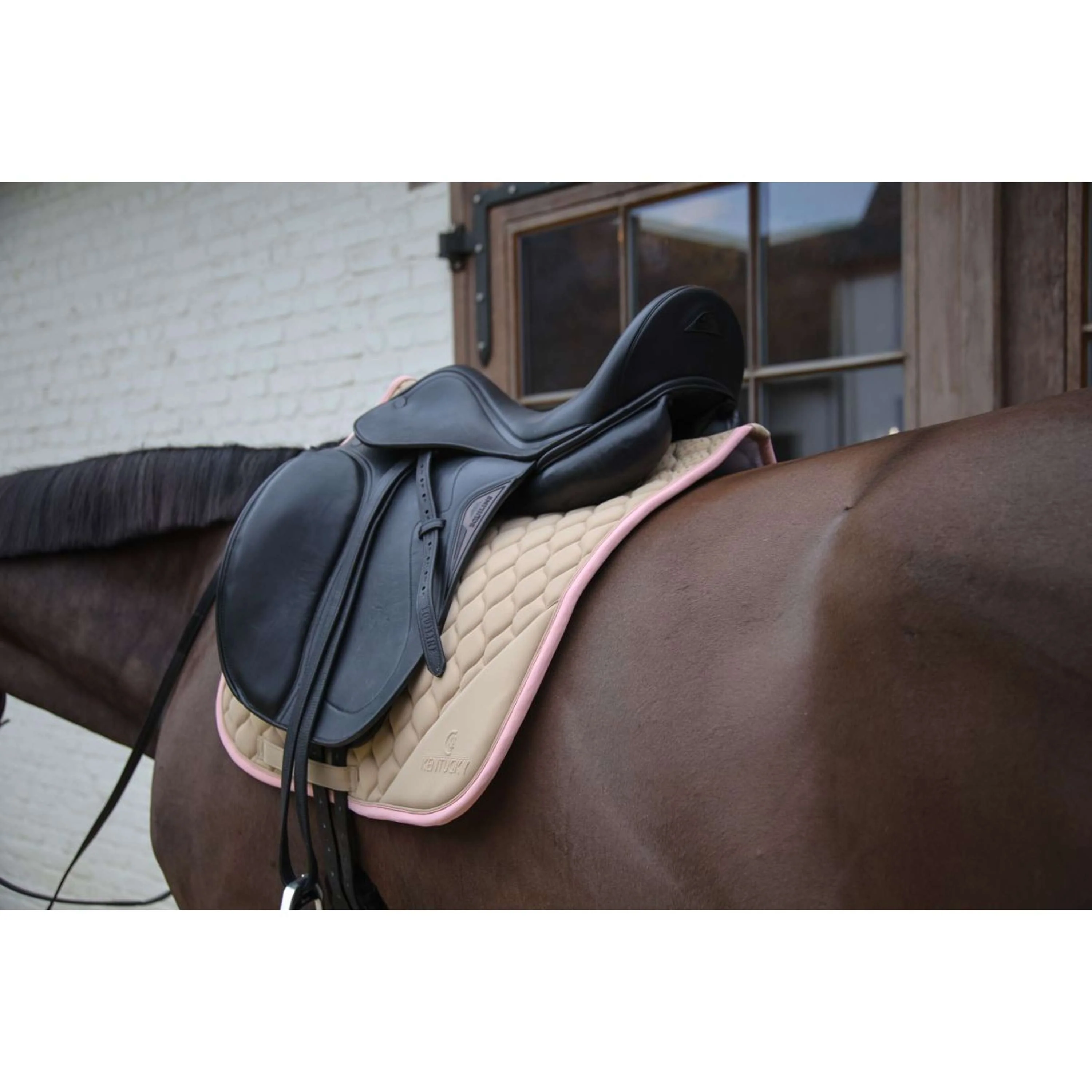 Kentucky Horsewear Schabracke Softshell Onion Quilt Dressur Beige/Altrosa - Image 5