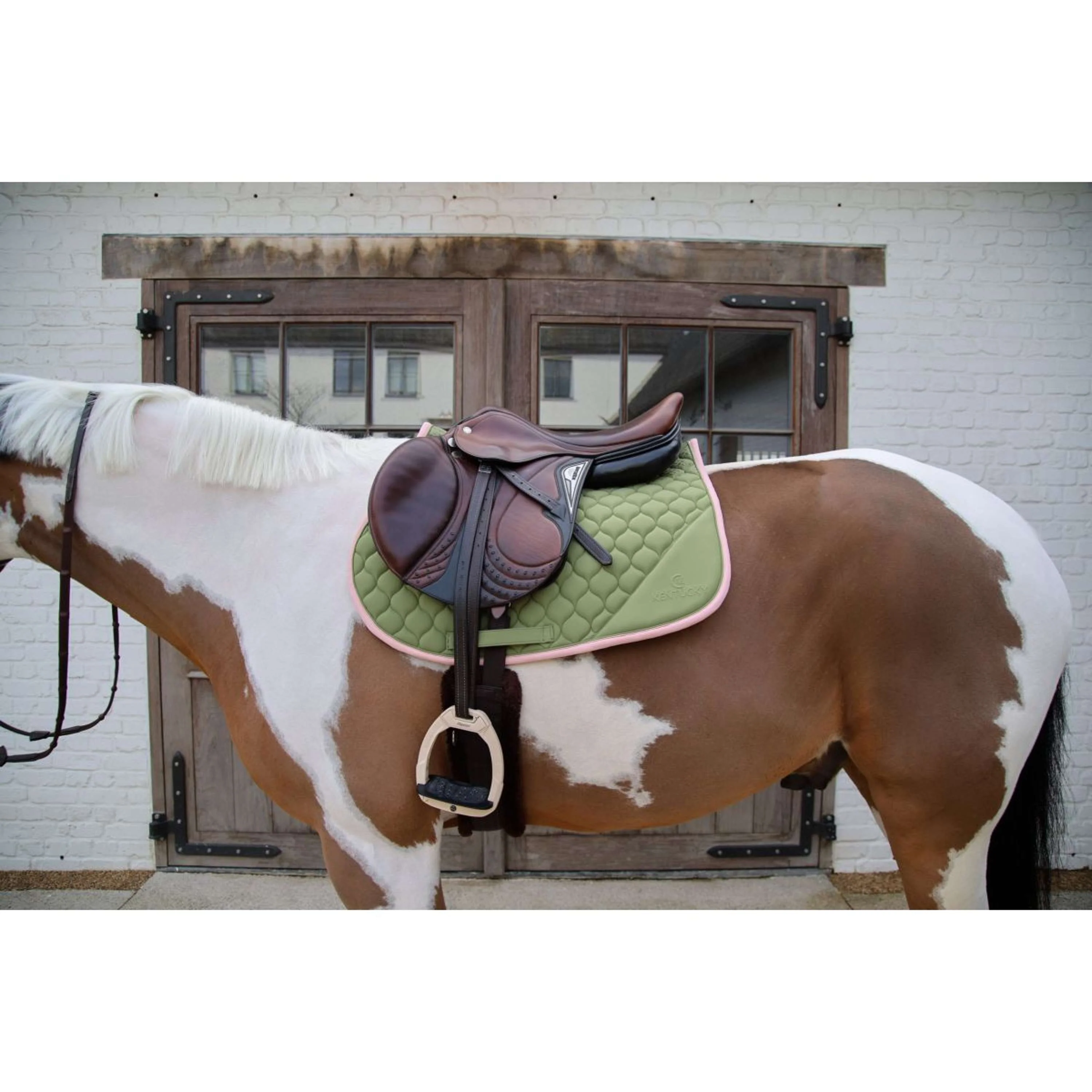 Kentucky Horsewear Schabracke Softshell Onion Quilt Springen Khaki/Altrosa - Image 8