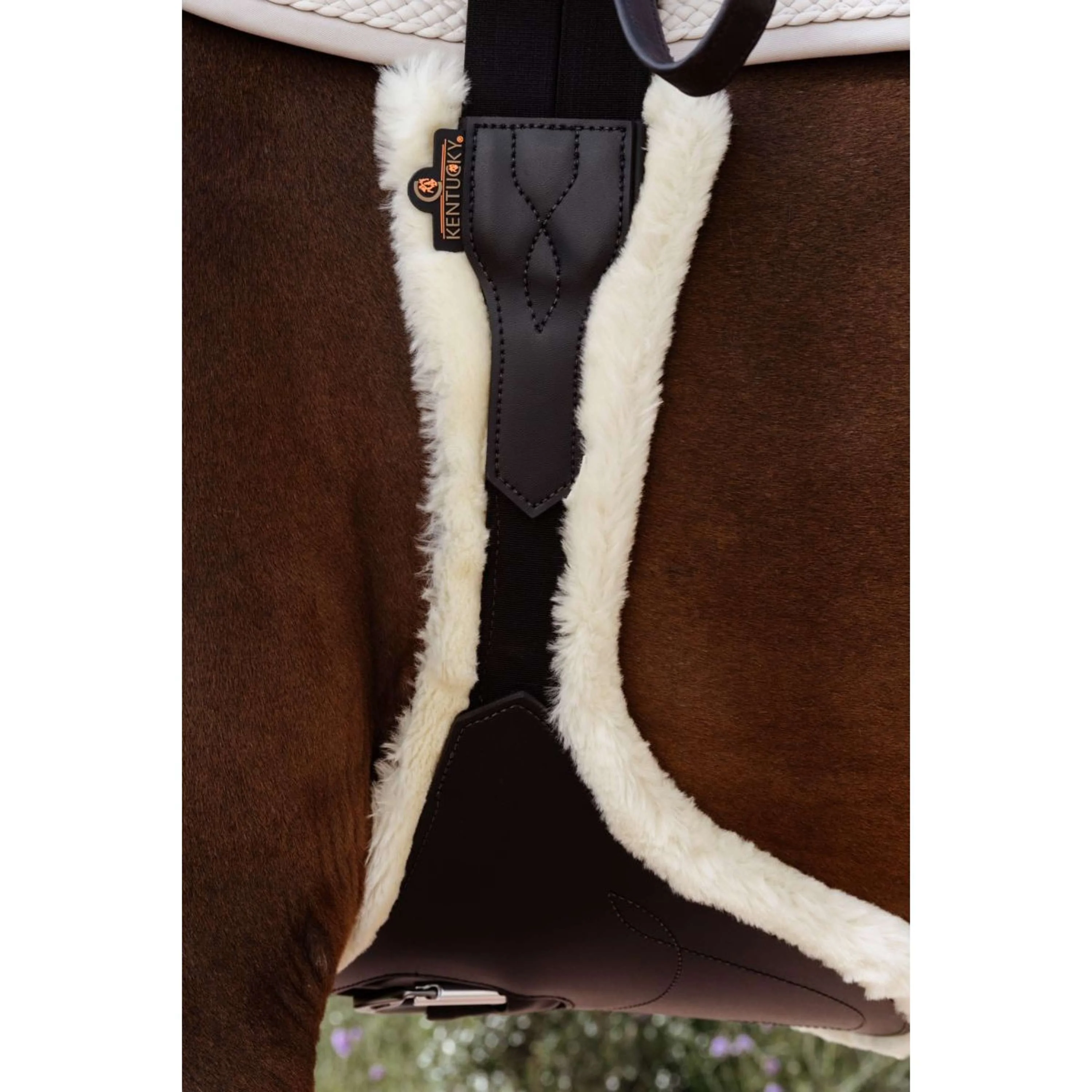 Kentucky Horsewear Spring Sattelgurt Anatomic Sheepskin Braun - Image 6