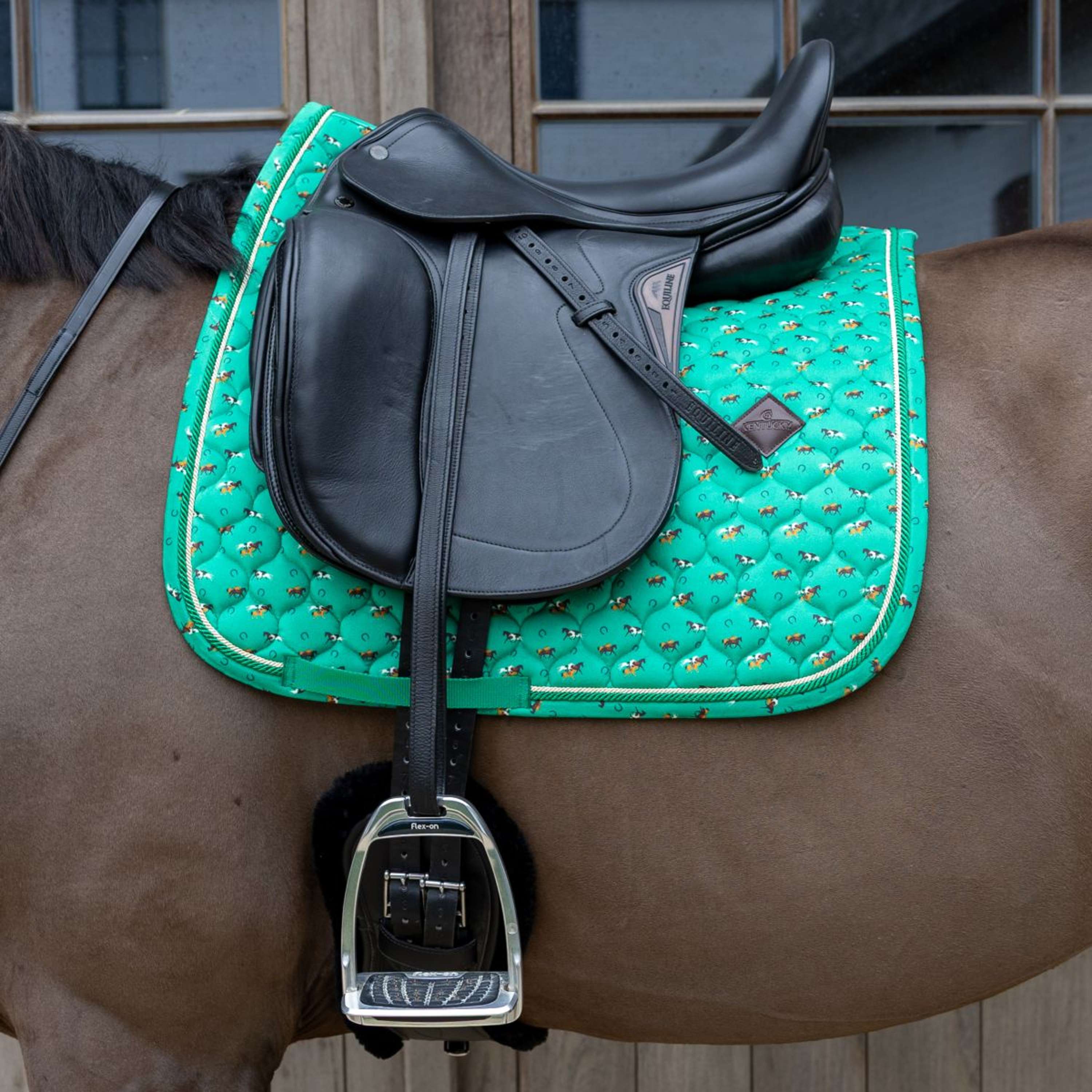 Kentucky Schabracke Velvet Horse Printing Dressur Grün - Image 2