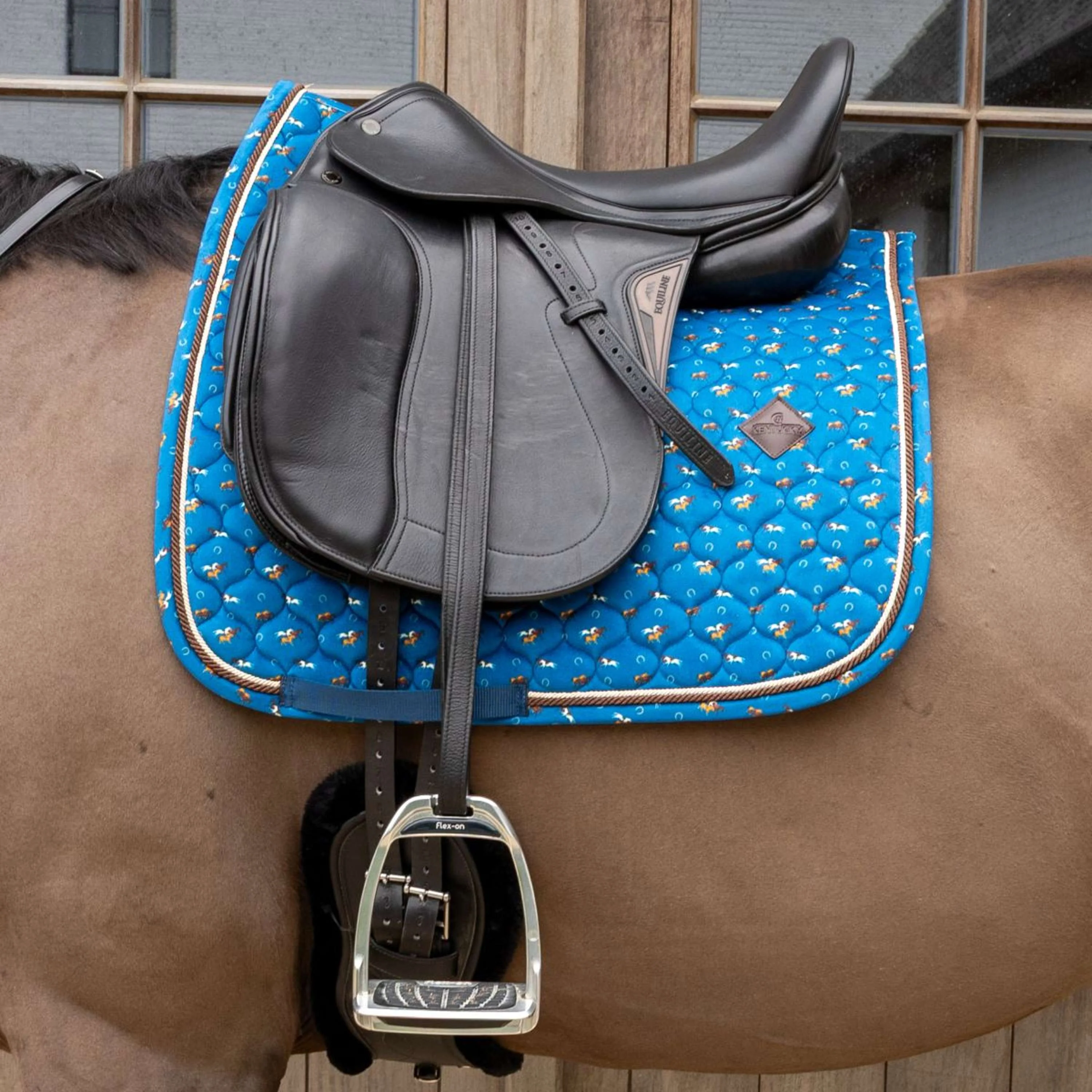 Kentucky Schabracke Velvet Horse Printing Dressur Navy - Image 2