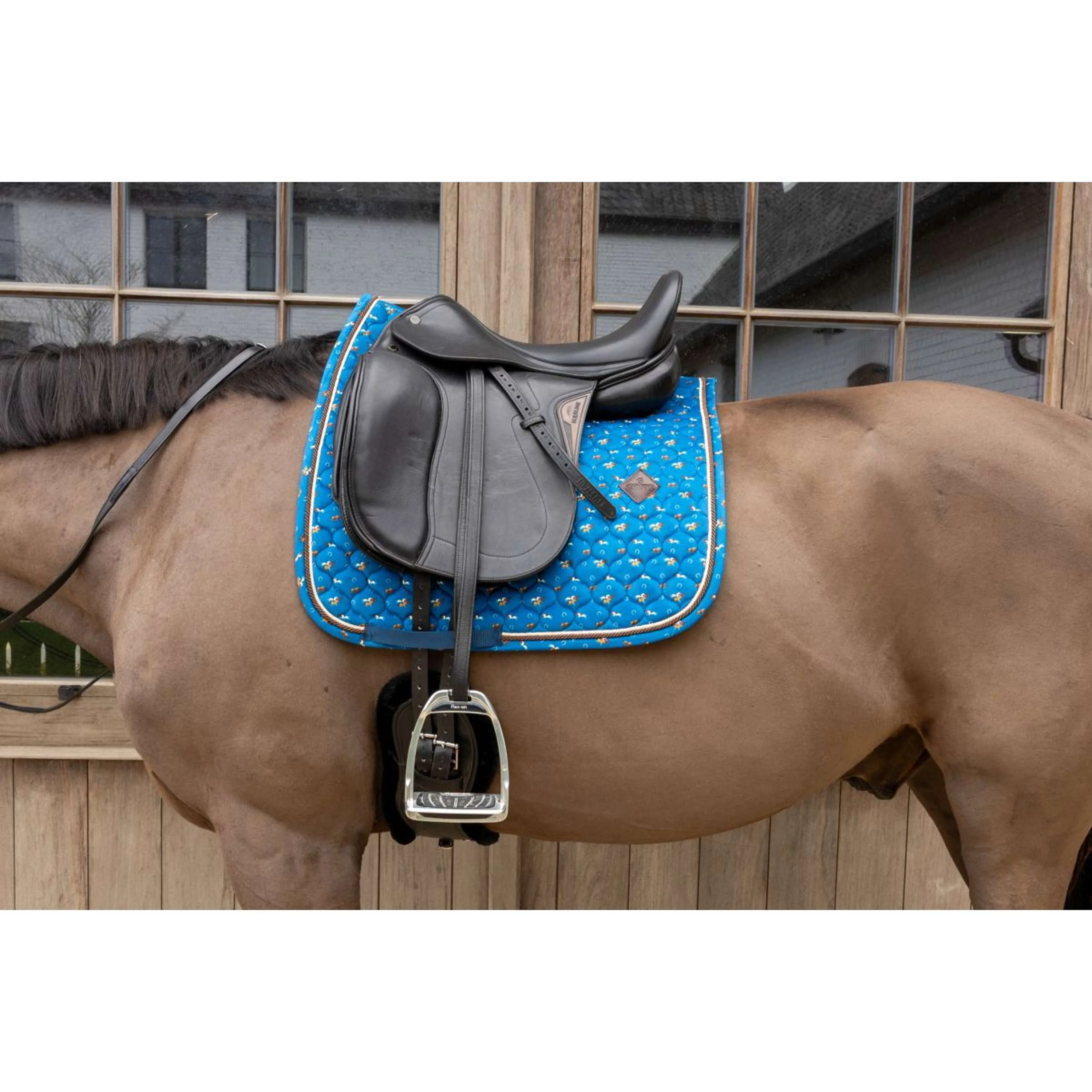 Kentucky Schabracke Velvet Horse Printing Dressur Navy - Image 6
