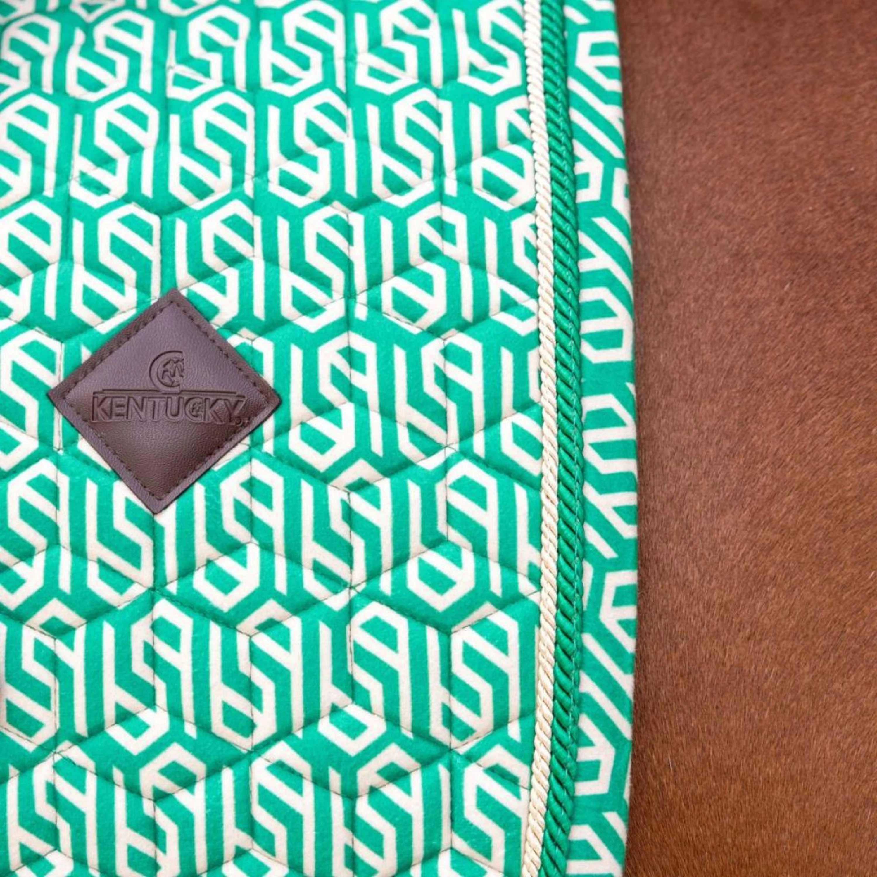 Kentucky Schabracke Velvet Maze Cipher Dressur Weiß/Grün - Image 4