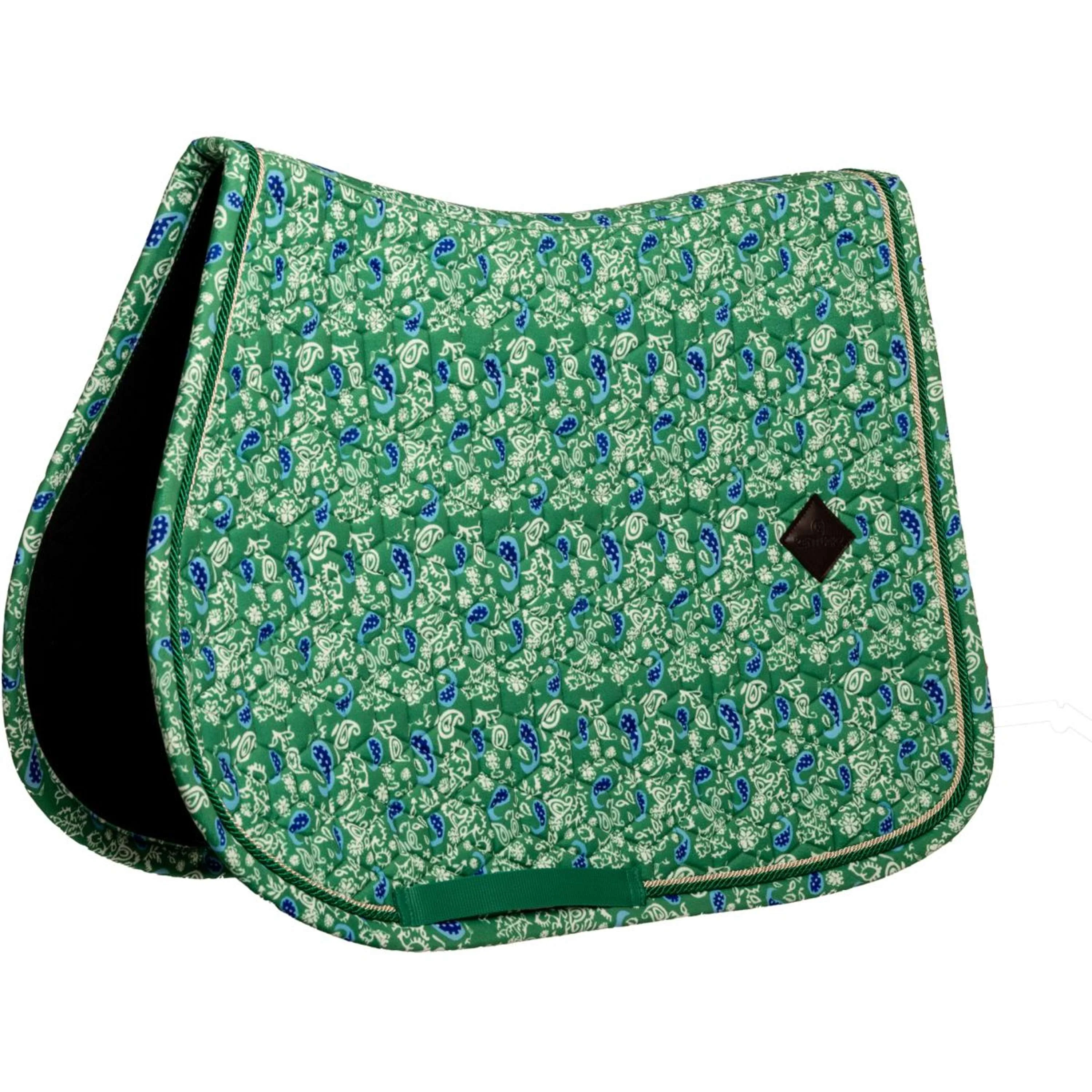 Kentucky Schabracke Velvet Paisley Garden Springen Grün/Navy