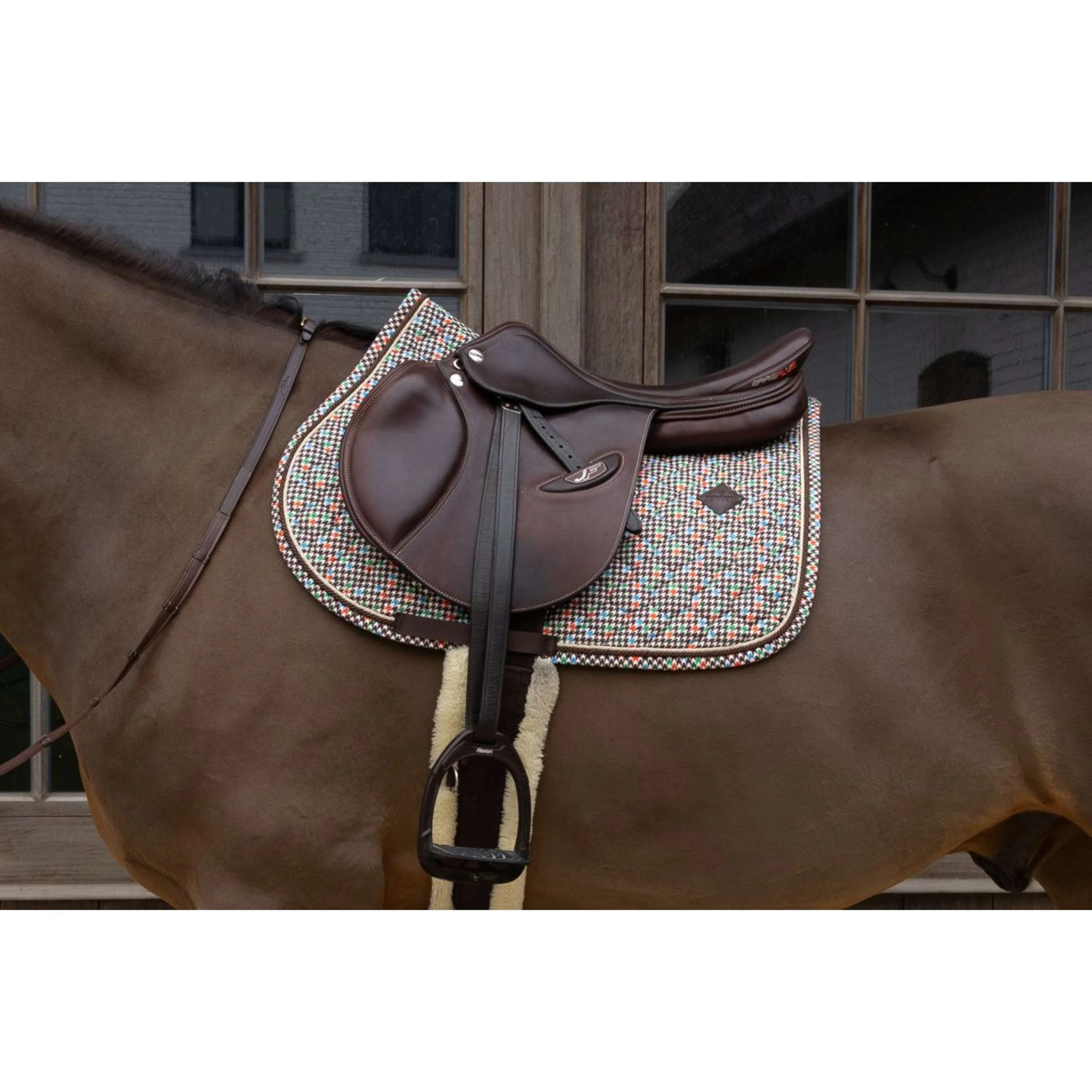 Kentucky Schabracke Velvet Pied De Poule Springen Braun - Image 2