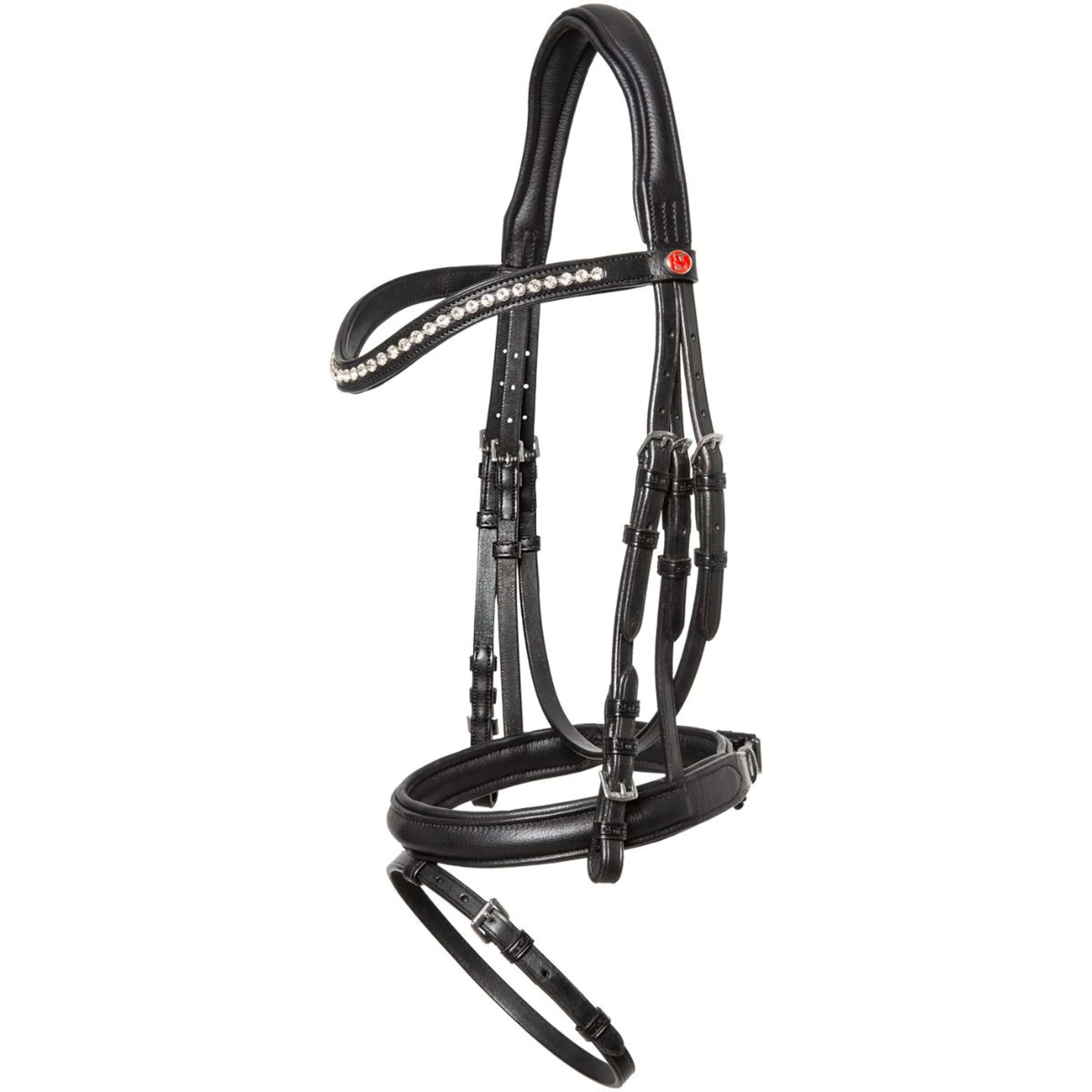 Kieffer Trense Ultrasoft Haflinger Schwarz/Weißen Steinen - Image 2