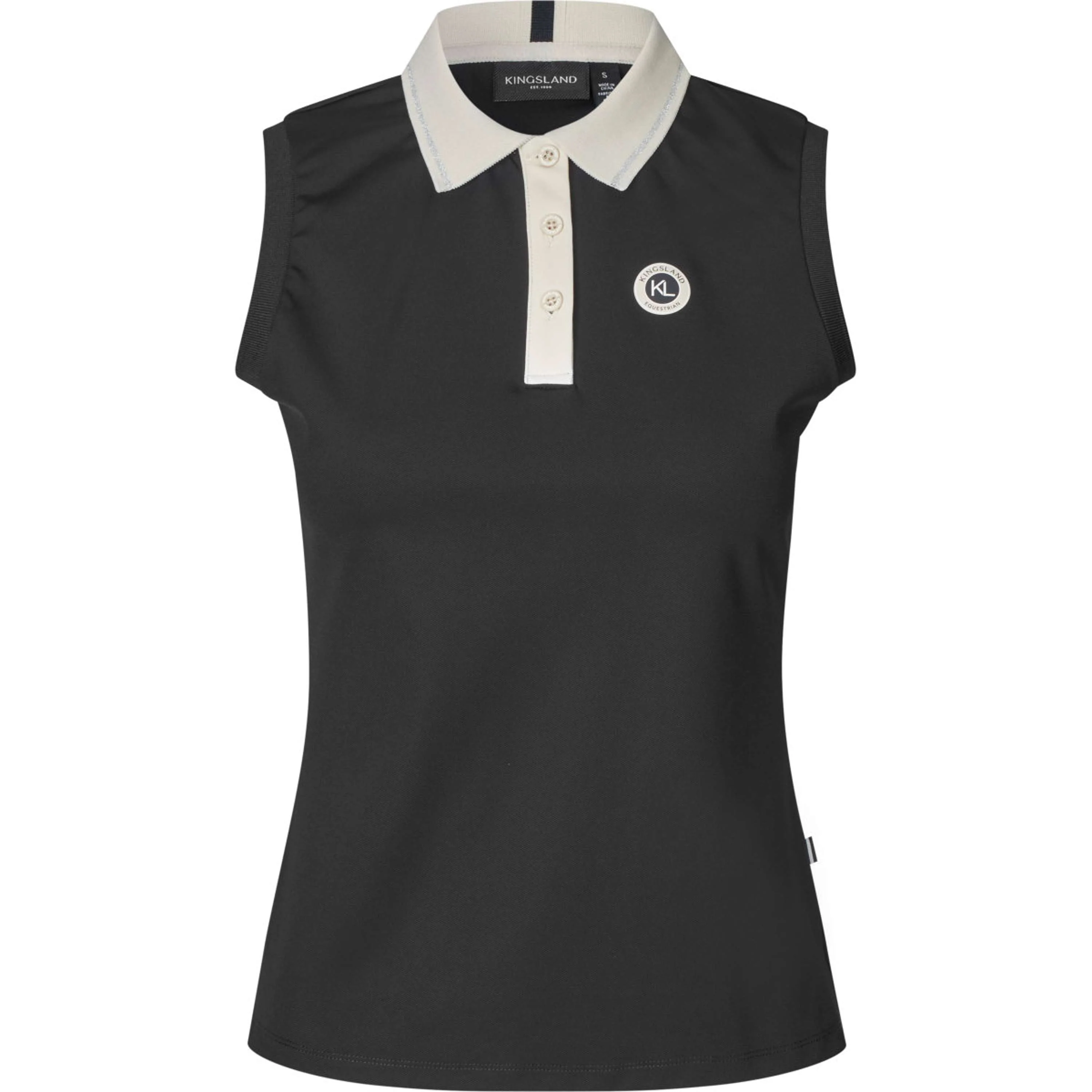 Kingsland Poloshirt KLLaura Ärmellos Schwarz