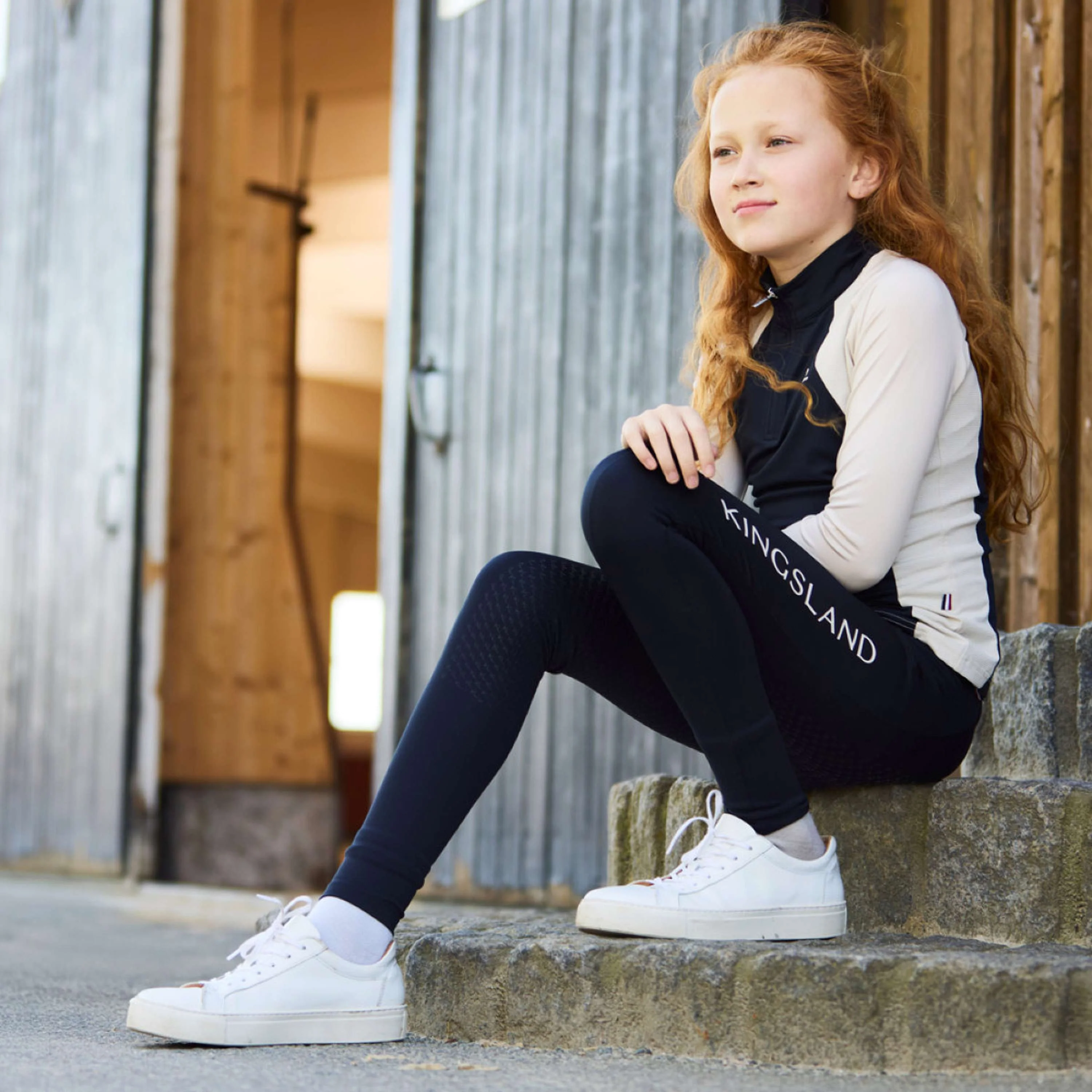 Kingsland Reitleggings KLLinda Junior F-Tec 5 Full Grip Navy - Image 2