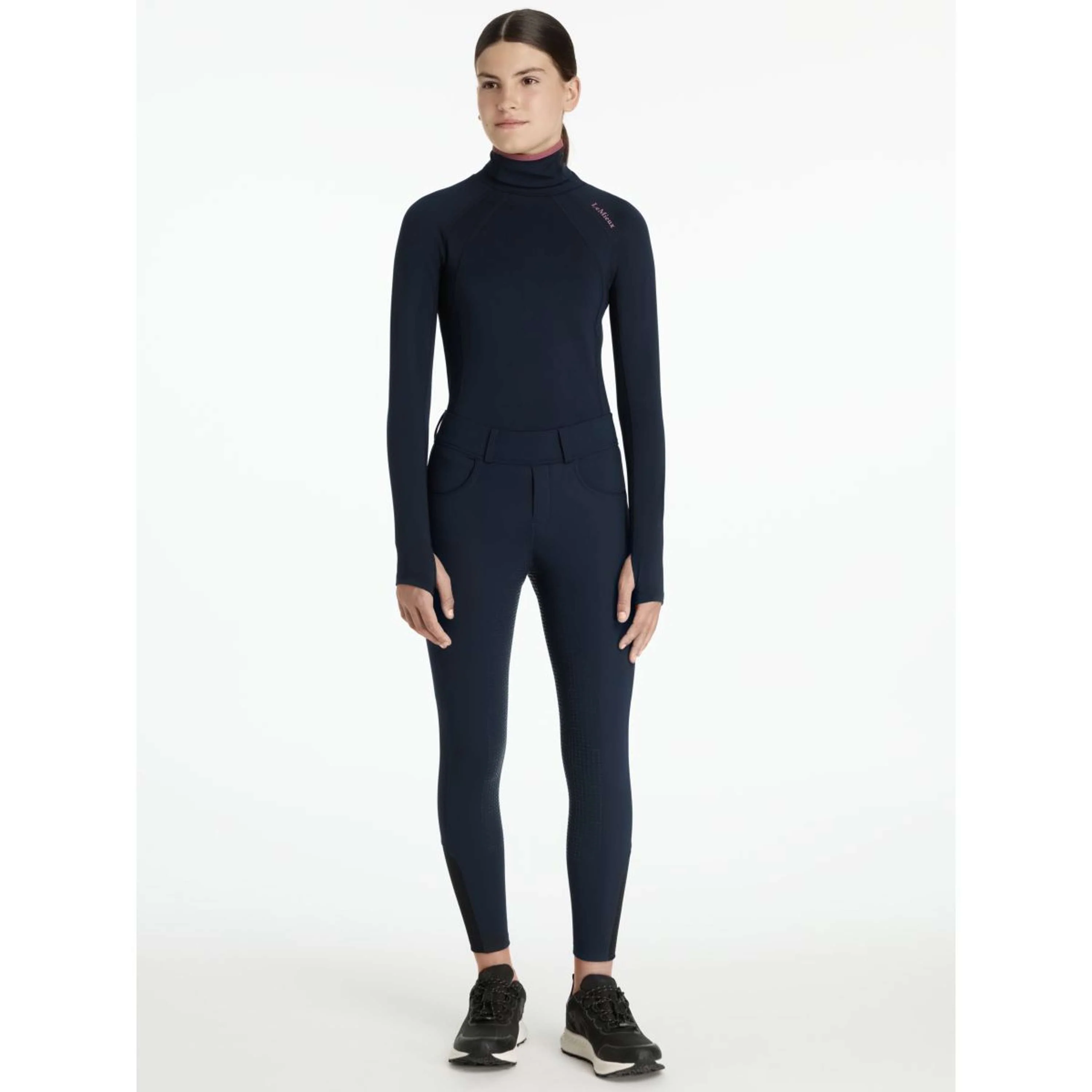 LeMieux Reitleggings Young Rider Ella Brushed Full Grip Navy