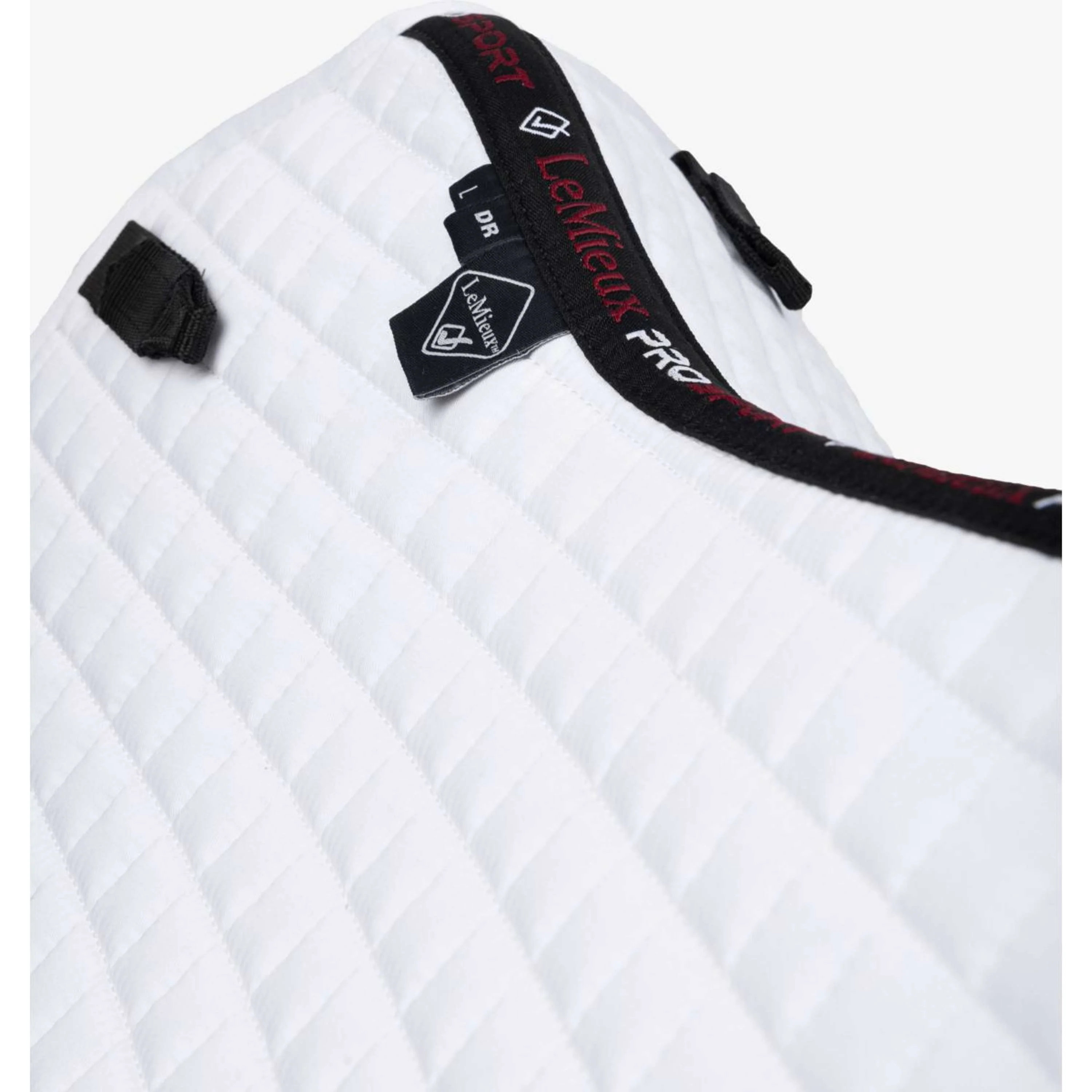 LeMieux Schabracke Prosport Plain Square D-Ring Dressur Weiß - Image 3