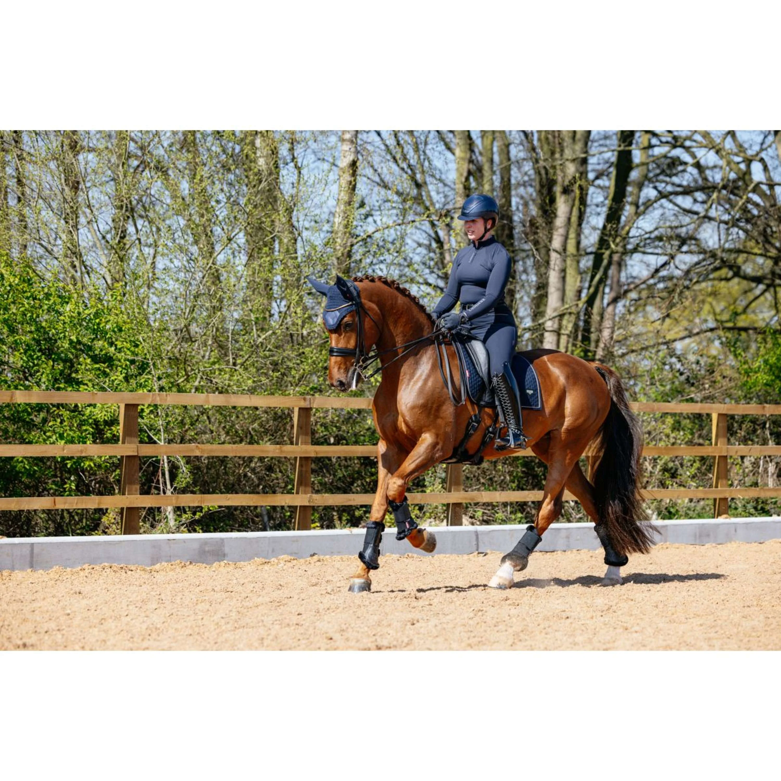 LeMieux Schabracke Puissance Suede Dressur Navy - Image 4