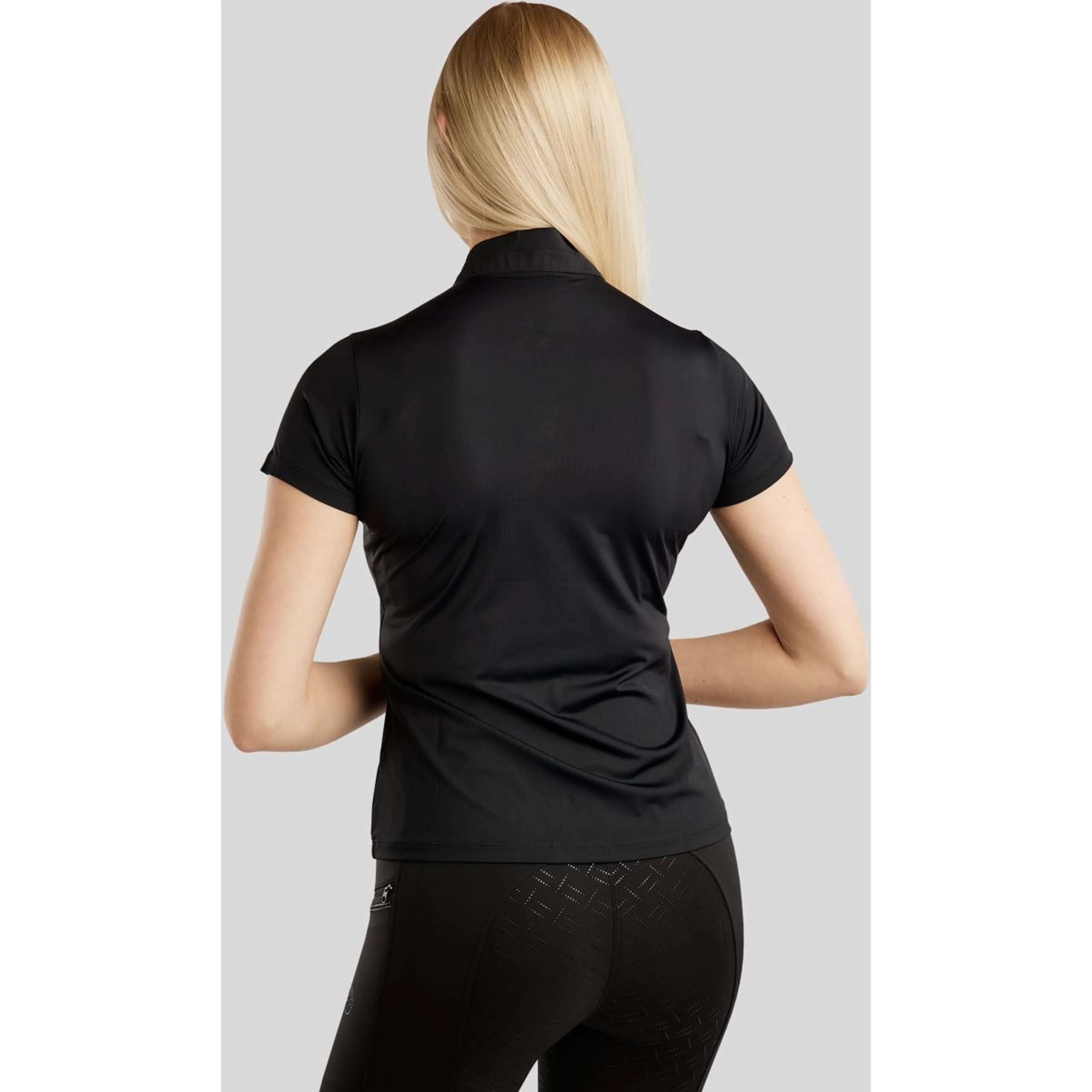 Montar Poloshirt MoPearl Pintuck Schwarz - Image 2