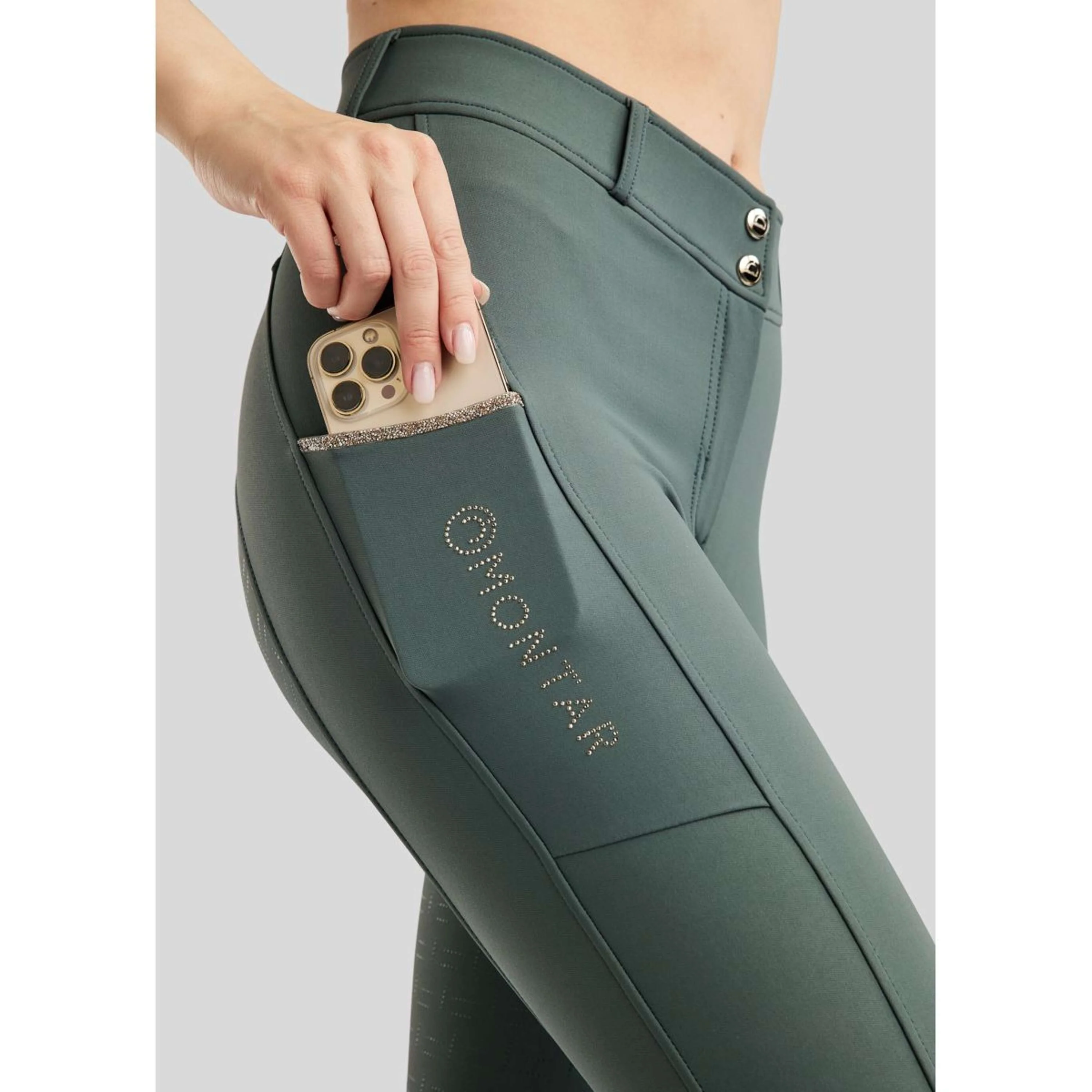 Montar Reithose MoLila Champagne Crystals Full Grip Jade - Image 5
