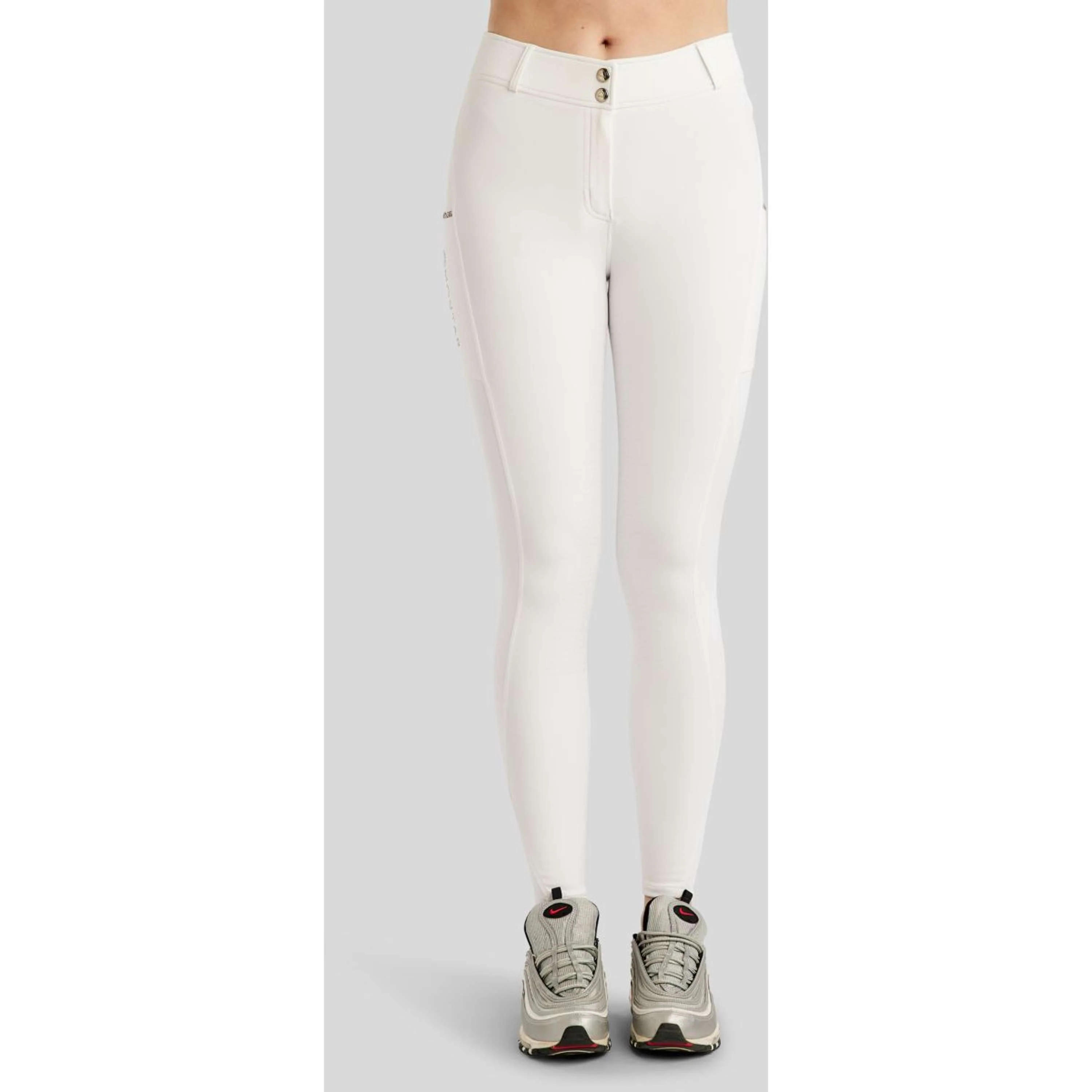 Montar Reithose MoLila Champagne Crystals Full Grip Weiß - Image 2