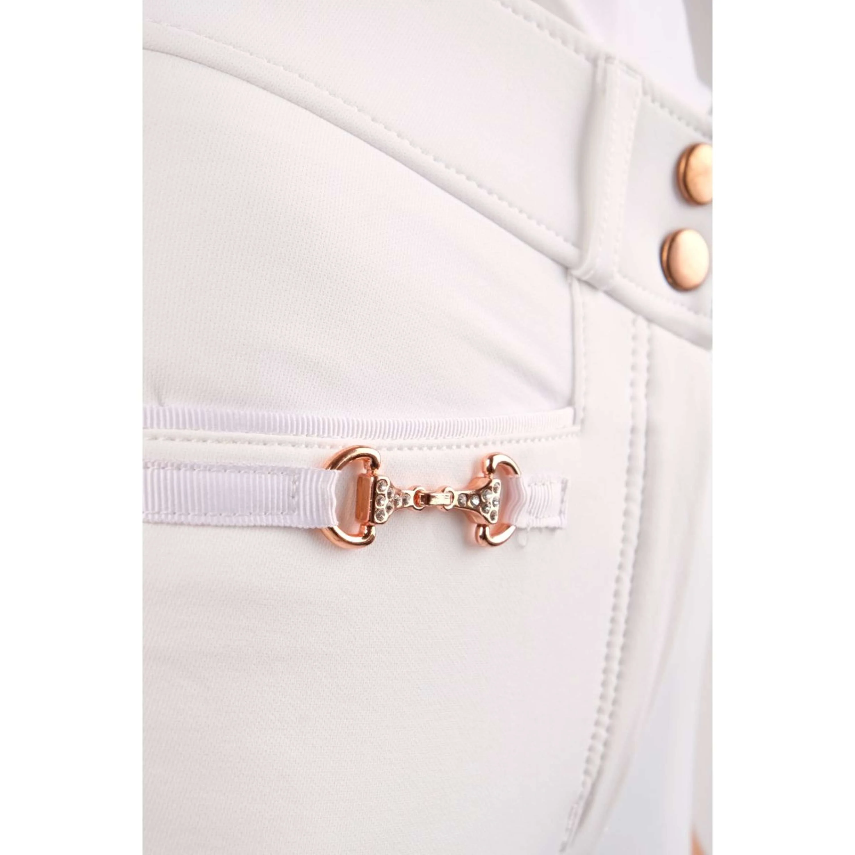 Montar Reithose Molly Rosegold Highwaist Full Grip Weiß - Image 5