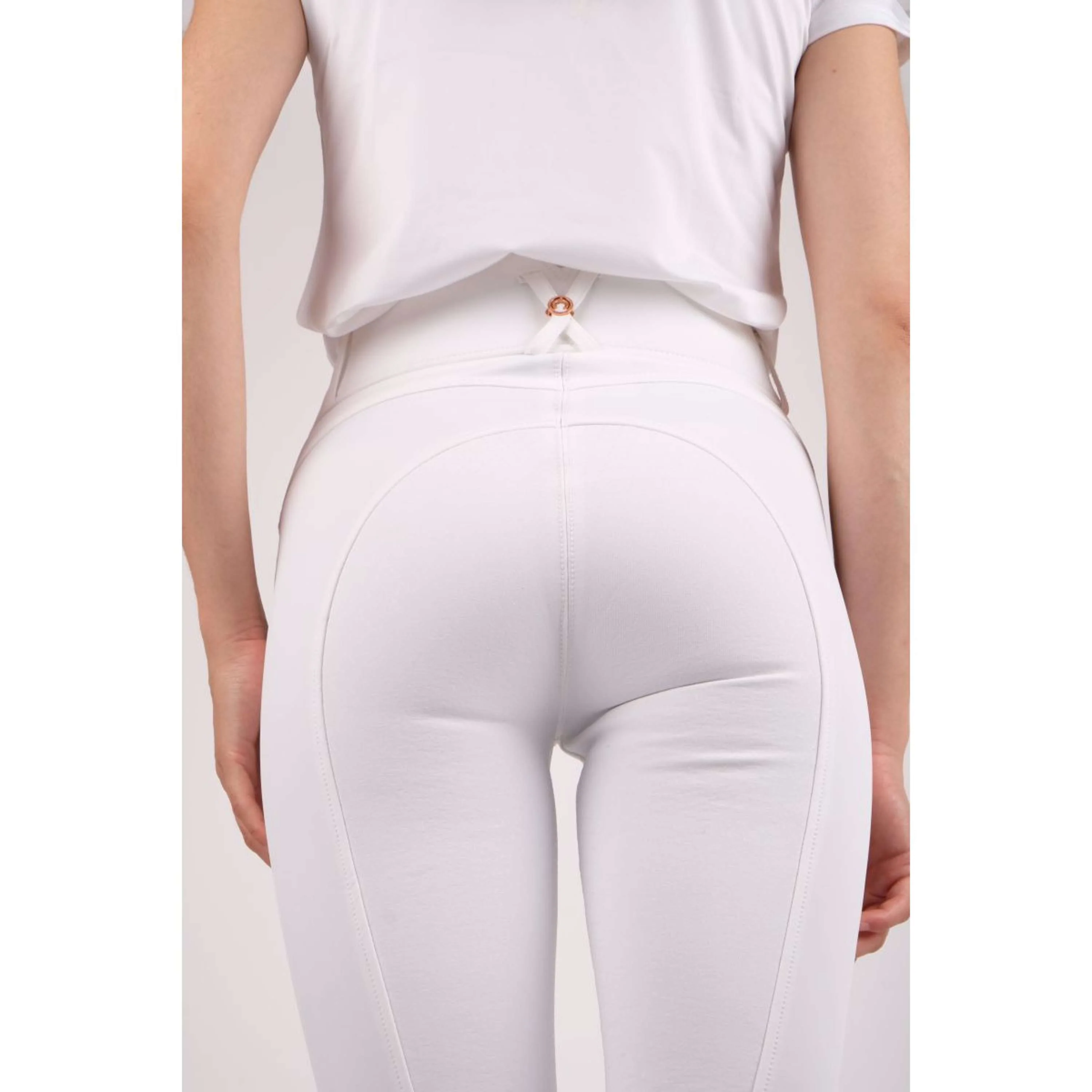 Montar Reithose Molly Rosegold Highwaist Full Grip Weiß - Image 6