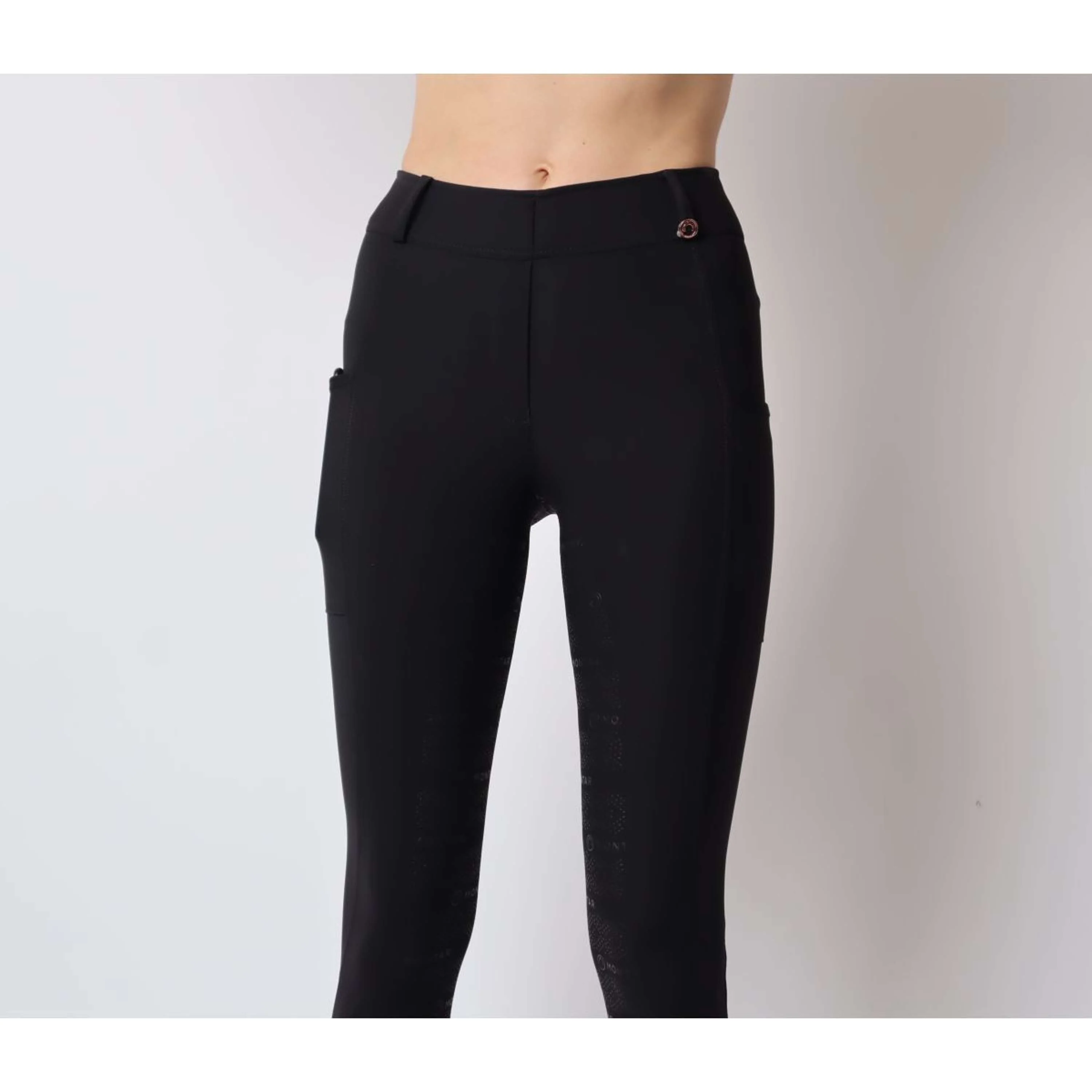 Montar Reitleggings Michelle Rosegold Logo Schwarz - Image 2