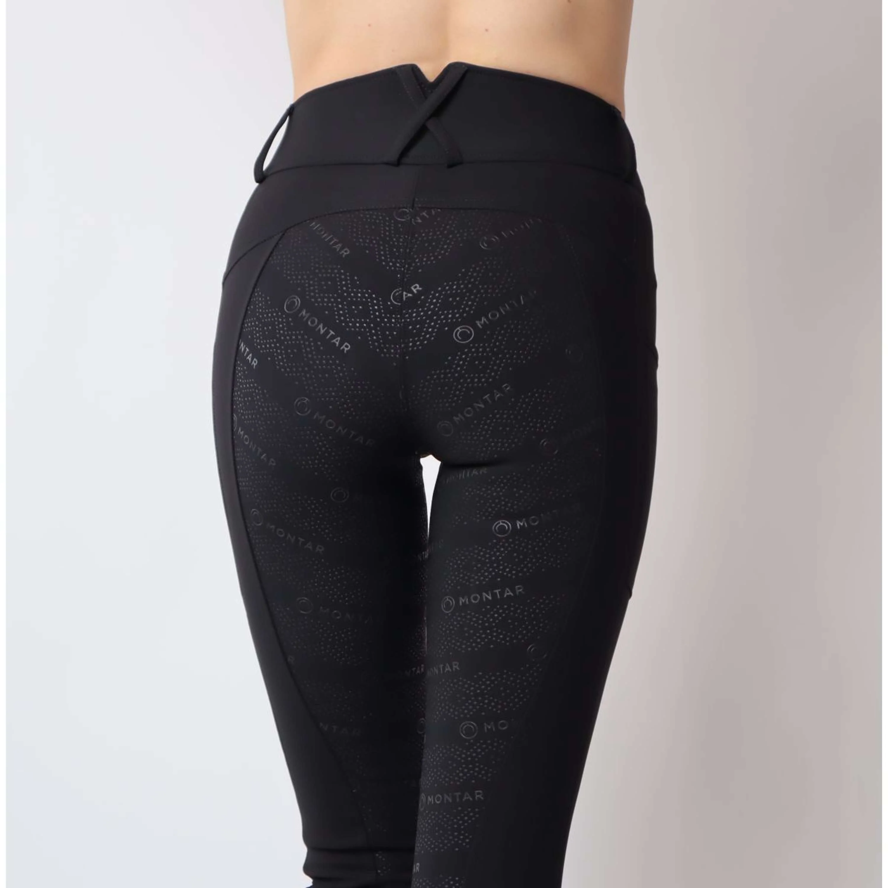 Montar Reitleggings Michelle Rosegold Logo Schwarz - Image 3