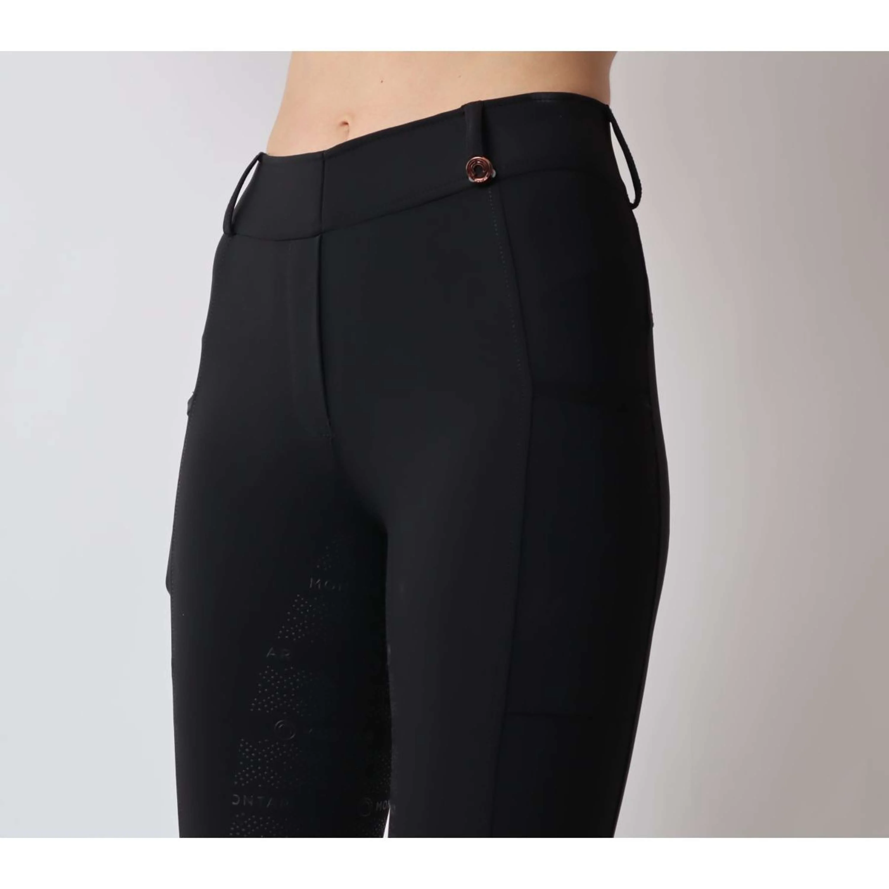 Montar Reitleggings Michelle Rosegold Logo Schwarz - Image 4
