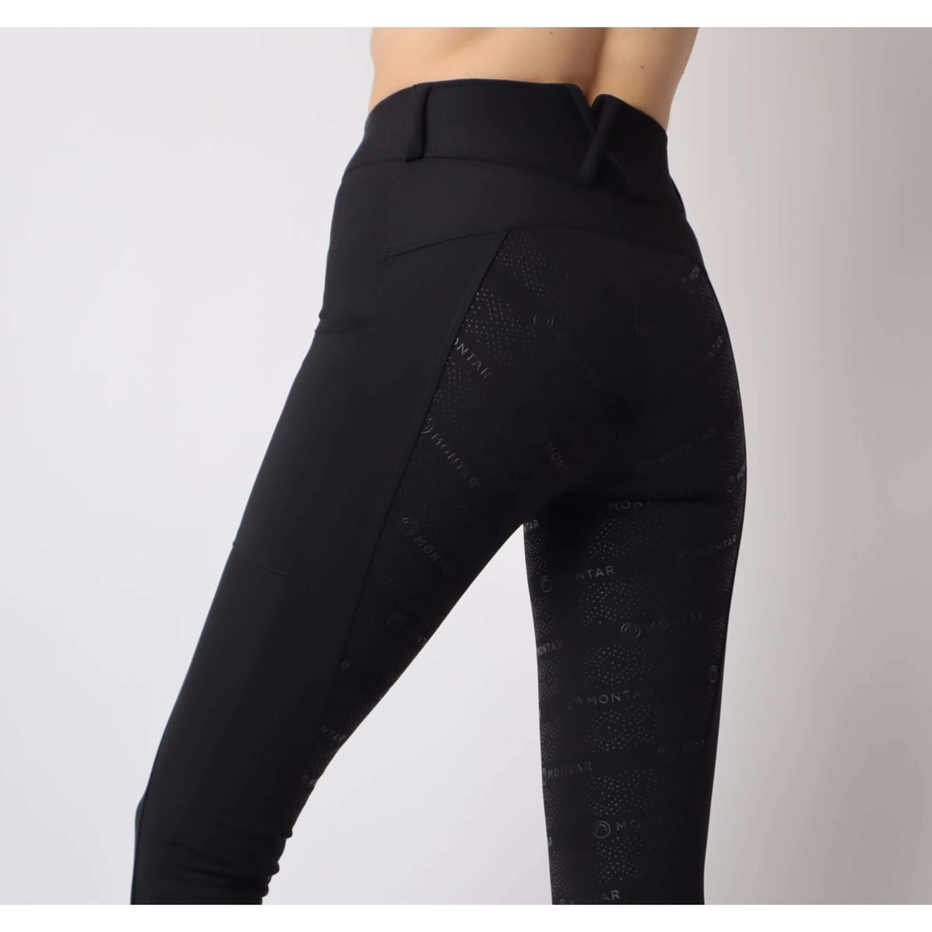Montar Reitleggings Michelle Rosegold Logo Schwarz - Image 6
