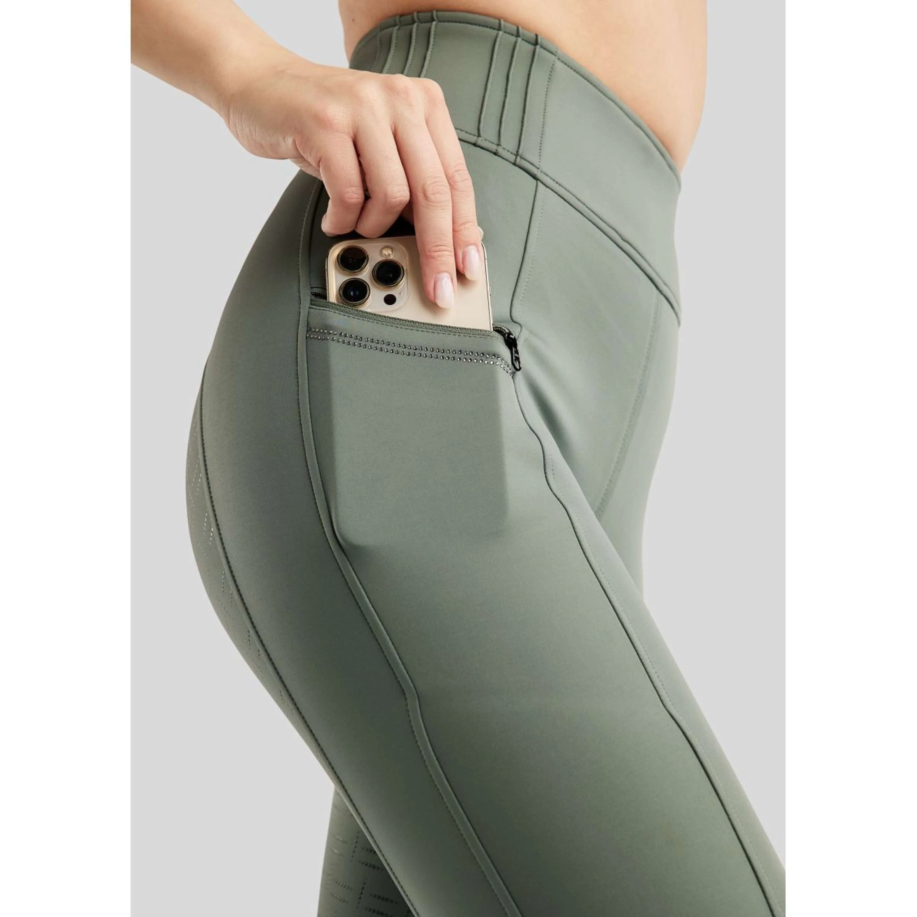 Montar Reitleggings MoPearl Pintuck Full Grip Jade - Image 5