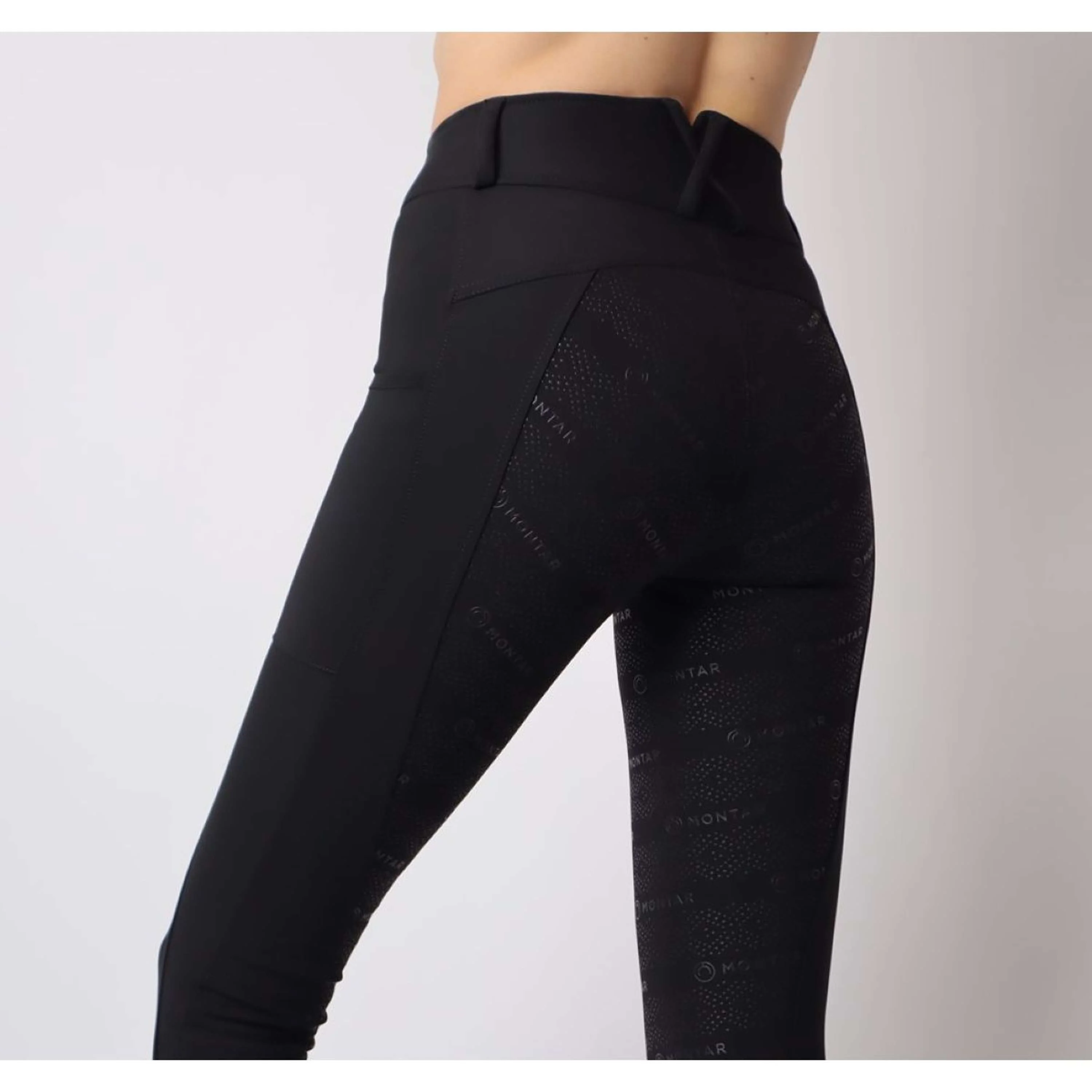 Montar Reitleggings Rosegold Logo Junior Schwarz - Image 6