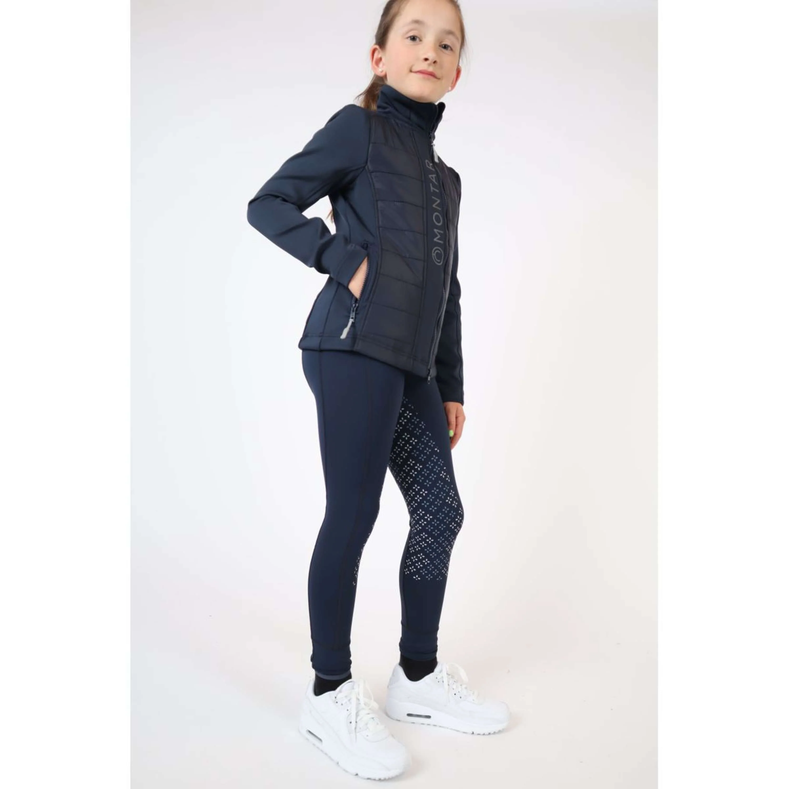 Montar Reitleggings Selena Pull On Junior Full Grip Navy - Image 4