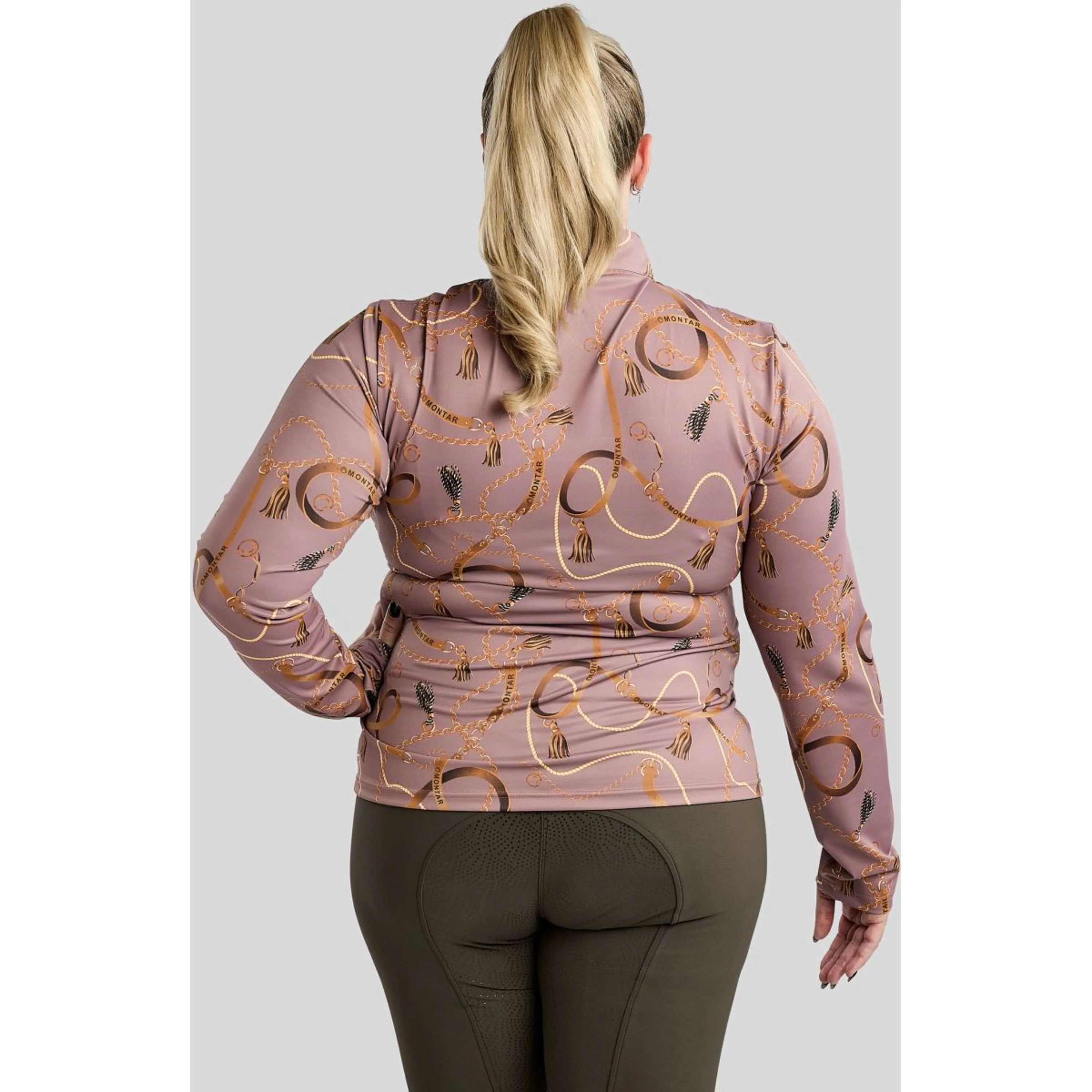 Montar Shirt Haily Bridle Print Curve Lange Ärmel Dusty Rose - Image 2