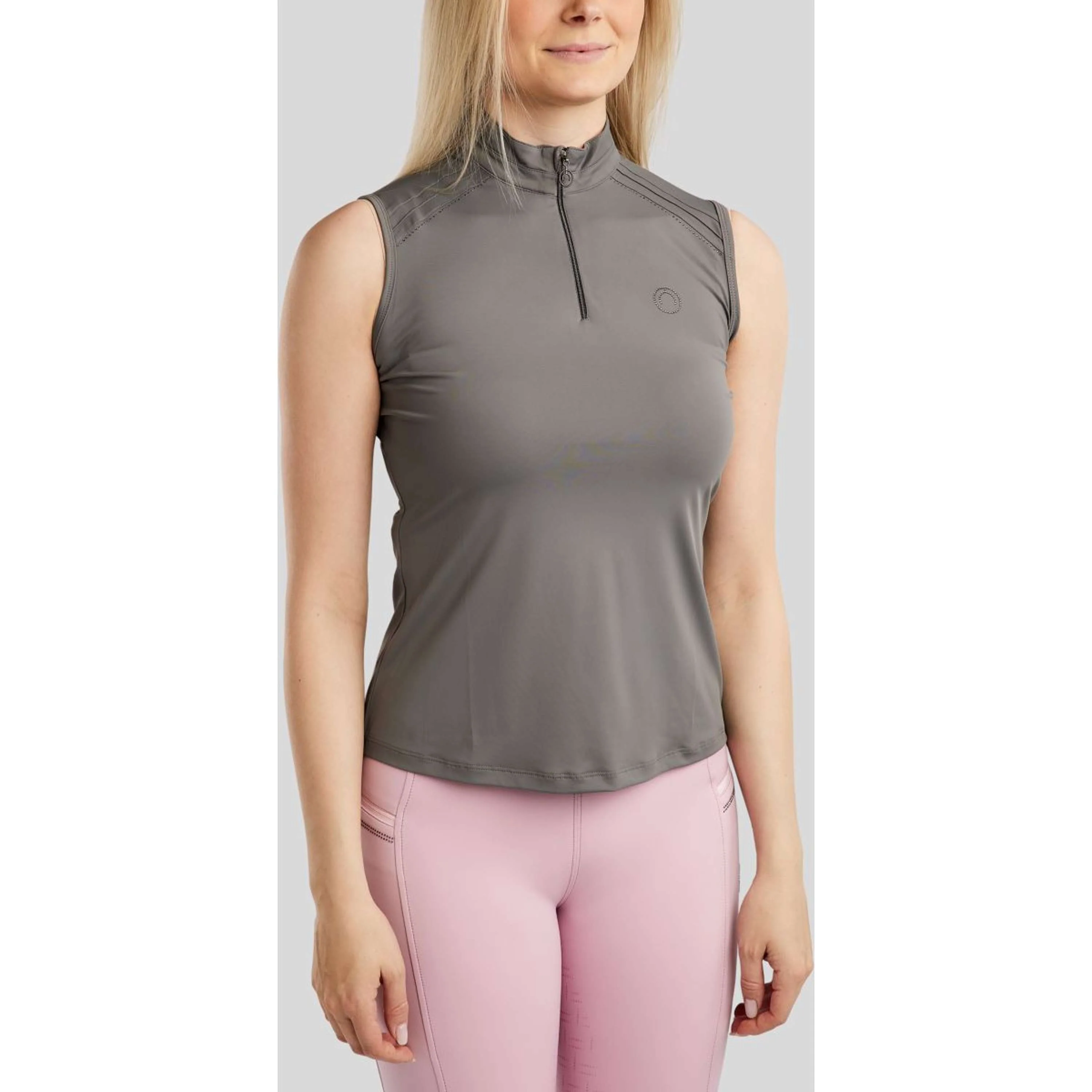 Montar Shirt MoPearl Pintuck Ärmellos Grau