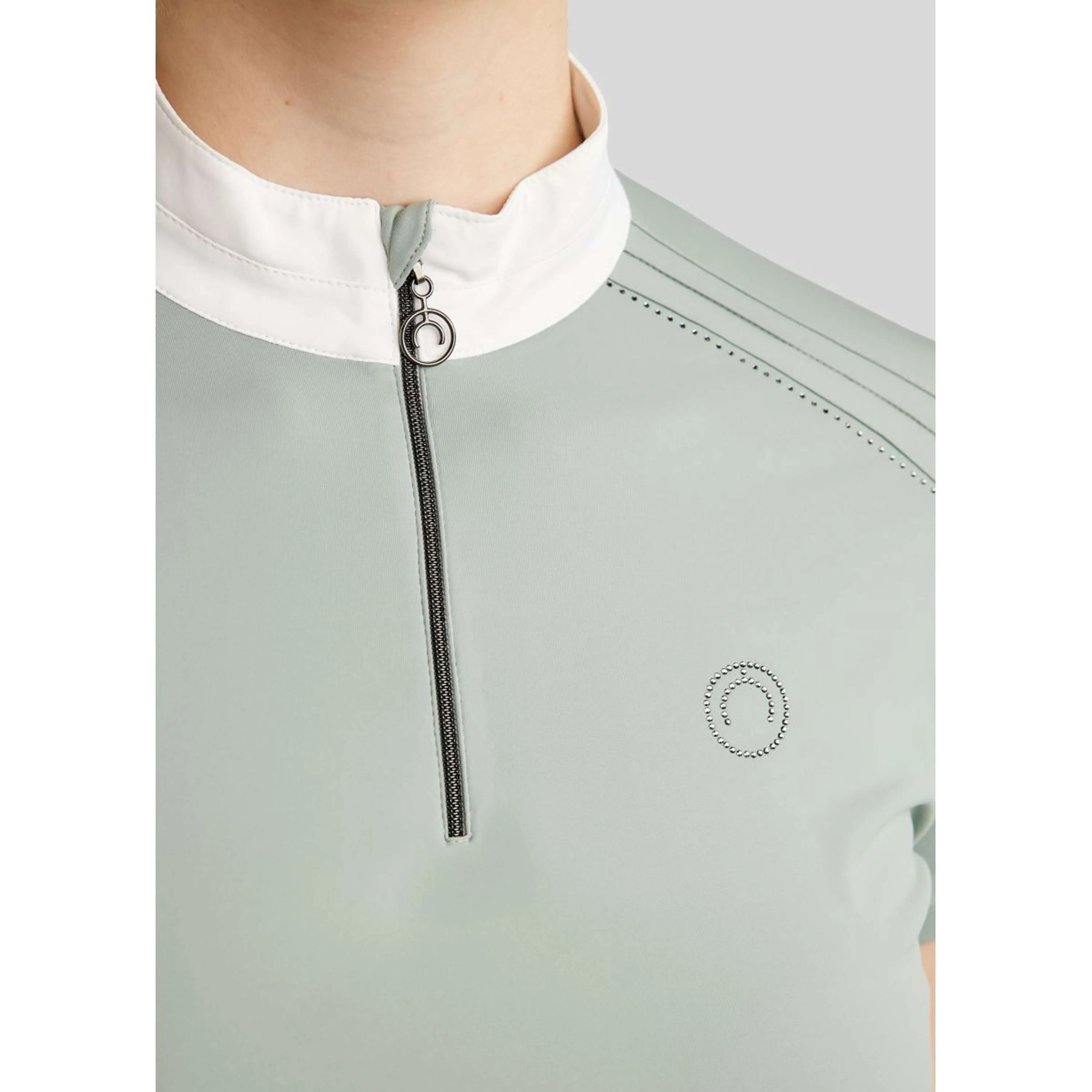Montar Turniershirt MoPearl Pintucks Gun Metal Crystals Turin - Image 3
